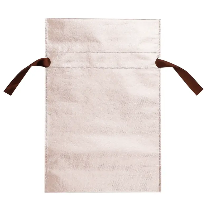 Gift bag, 30x45 cm, with ties, polypropylene, powdery, Champagne glow ,image-0