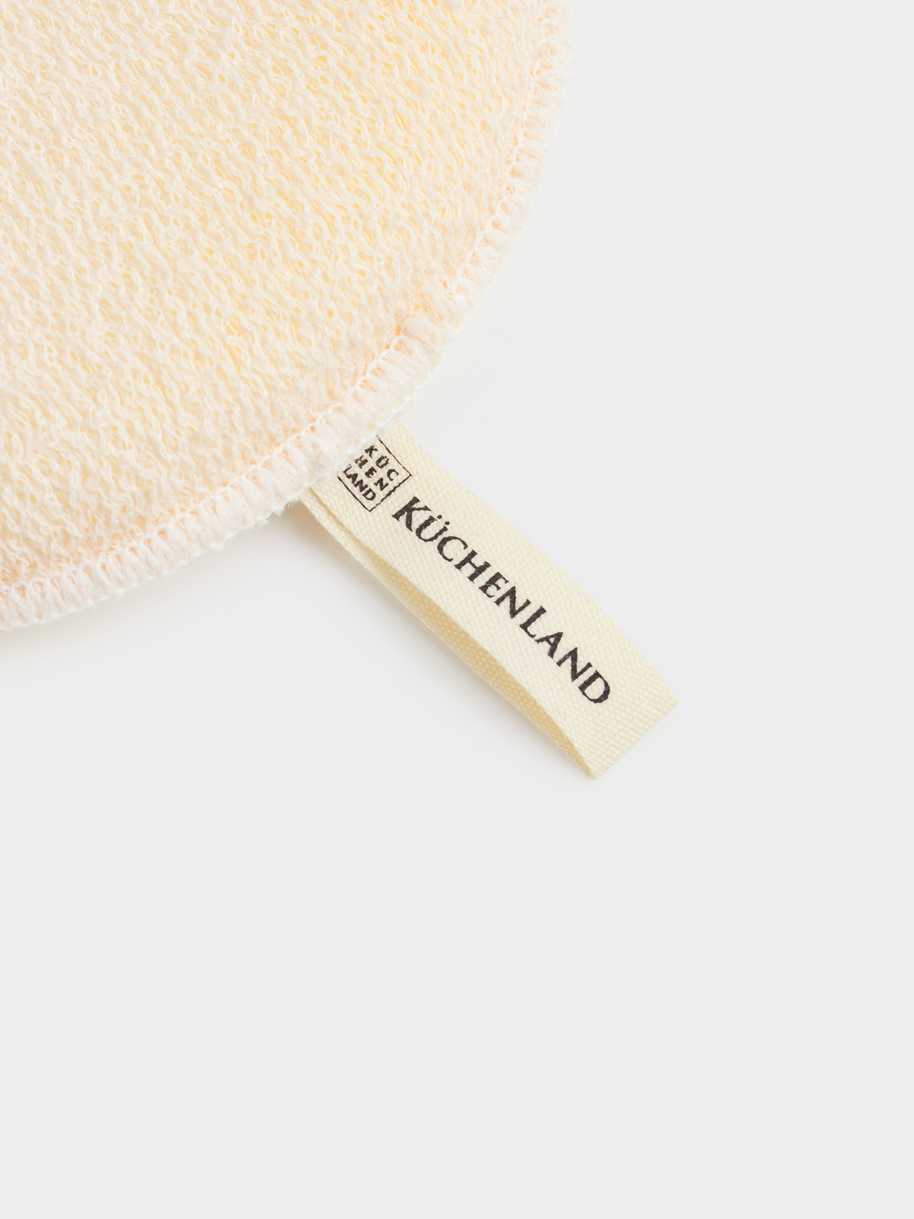 Face and body washcloth, 13 cm, with holder, nylon / cotton, beige, Unique spa, image-4