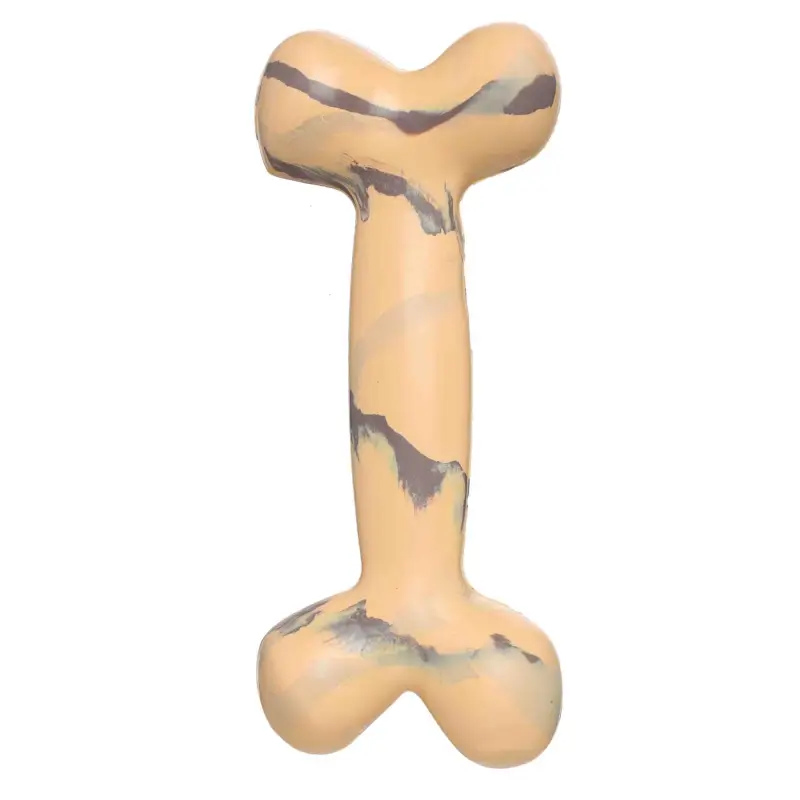 Dog toy, 15 cm, rubber, beige, Bone, Hunting pet ,image-0
