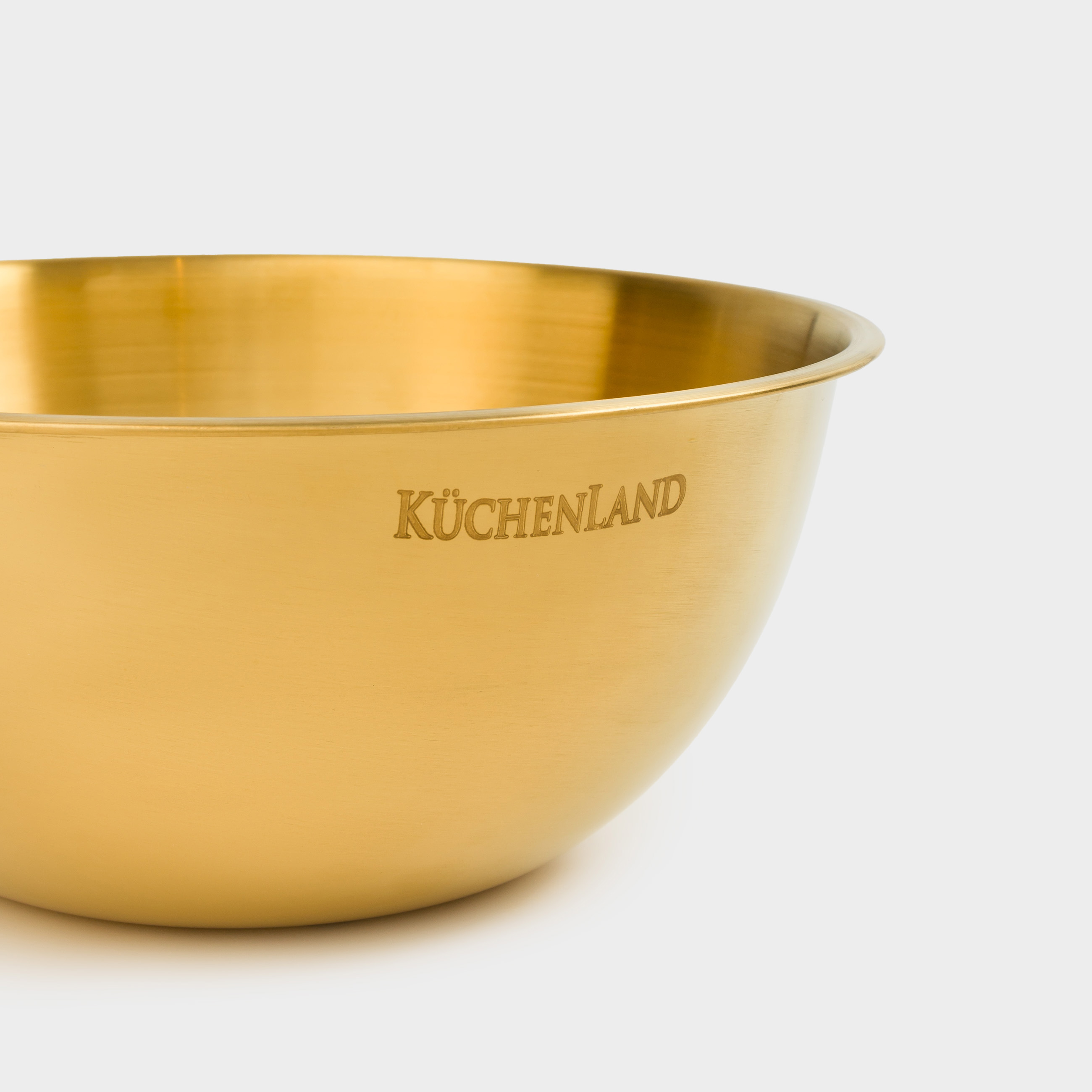 Baking set, 2 items, bowl / whisk, with measuring scale, steel / wood, golden, Classic gold, image-4