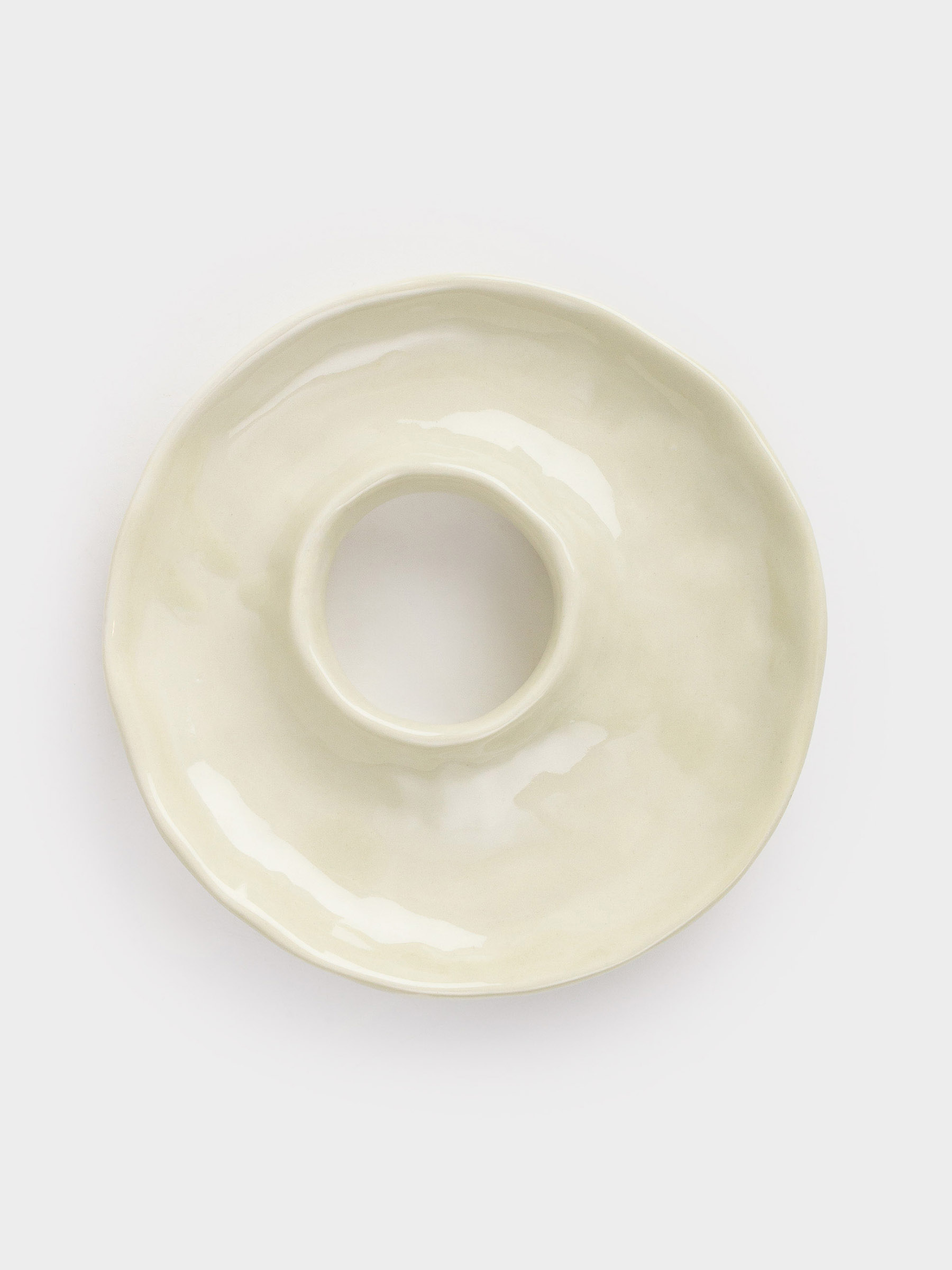 Egg stand, 12 cm, porcelain P, milky, Crumple, image-3