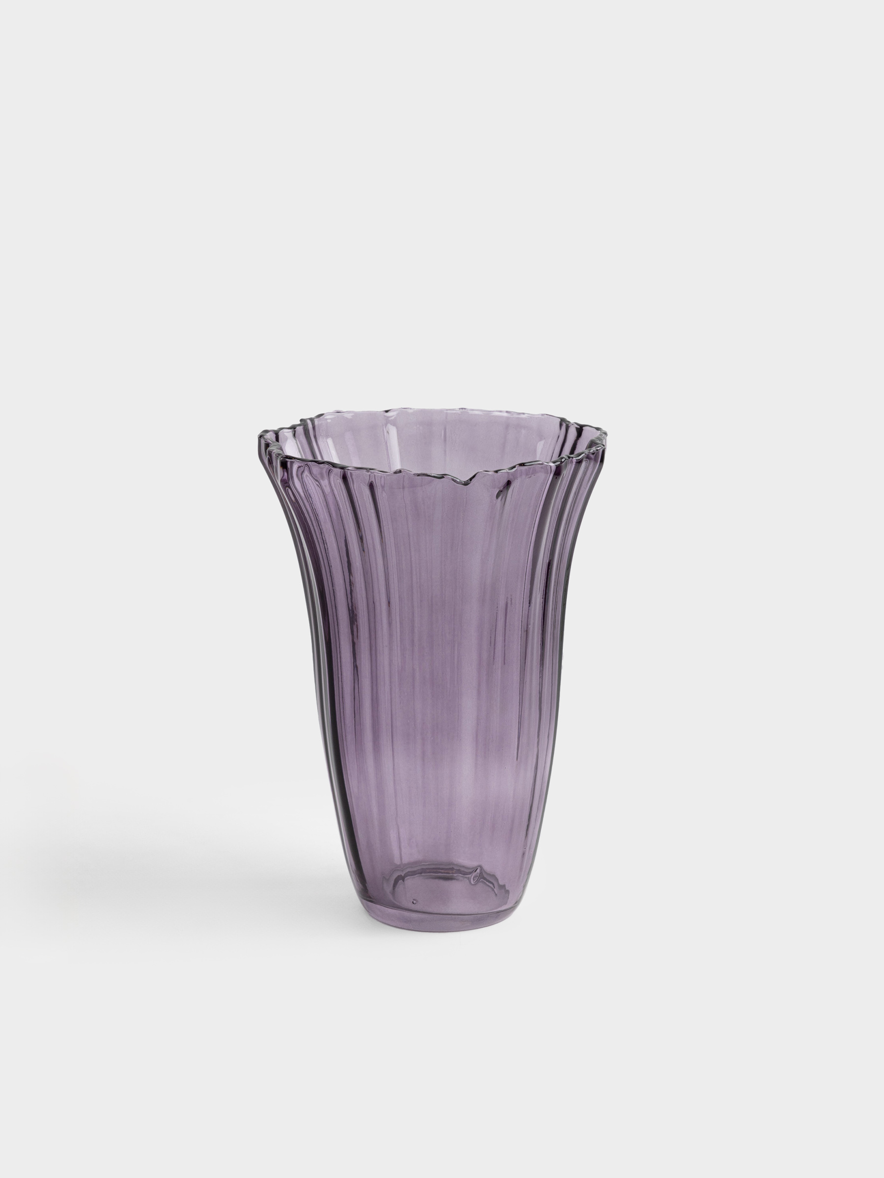 Flower vase, 25 cm, glass, purple, Ribedic, image-0
