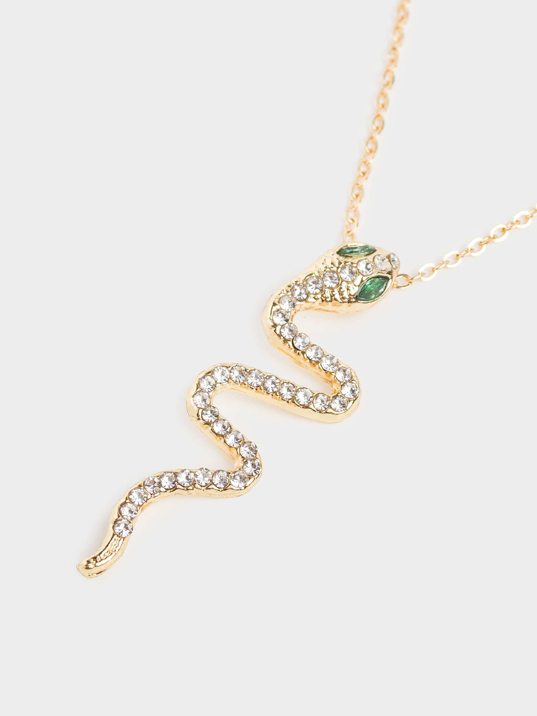 Chain, 45 cm, with pendant, metal, gold, Snake, Jewelry snake, image-3