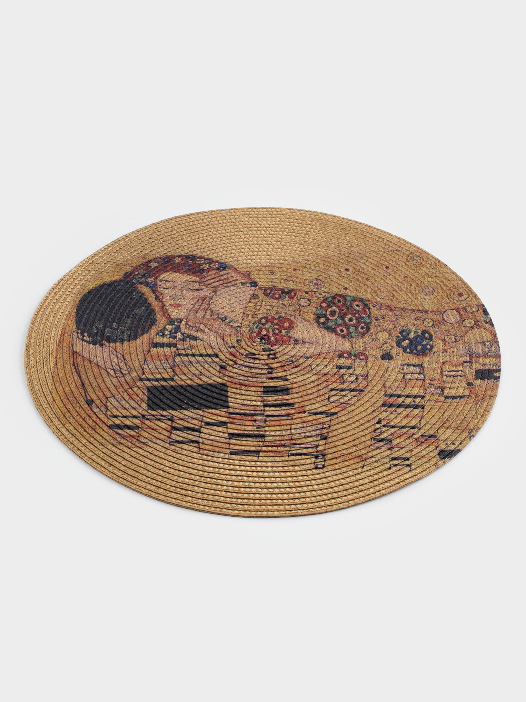 Napkin for appliances, 38 cm, polypropylene/PET, Round, Golden, Kiss, Klimt, Circle print, image-1