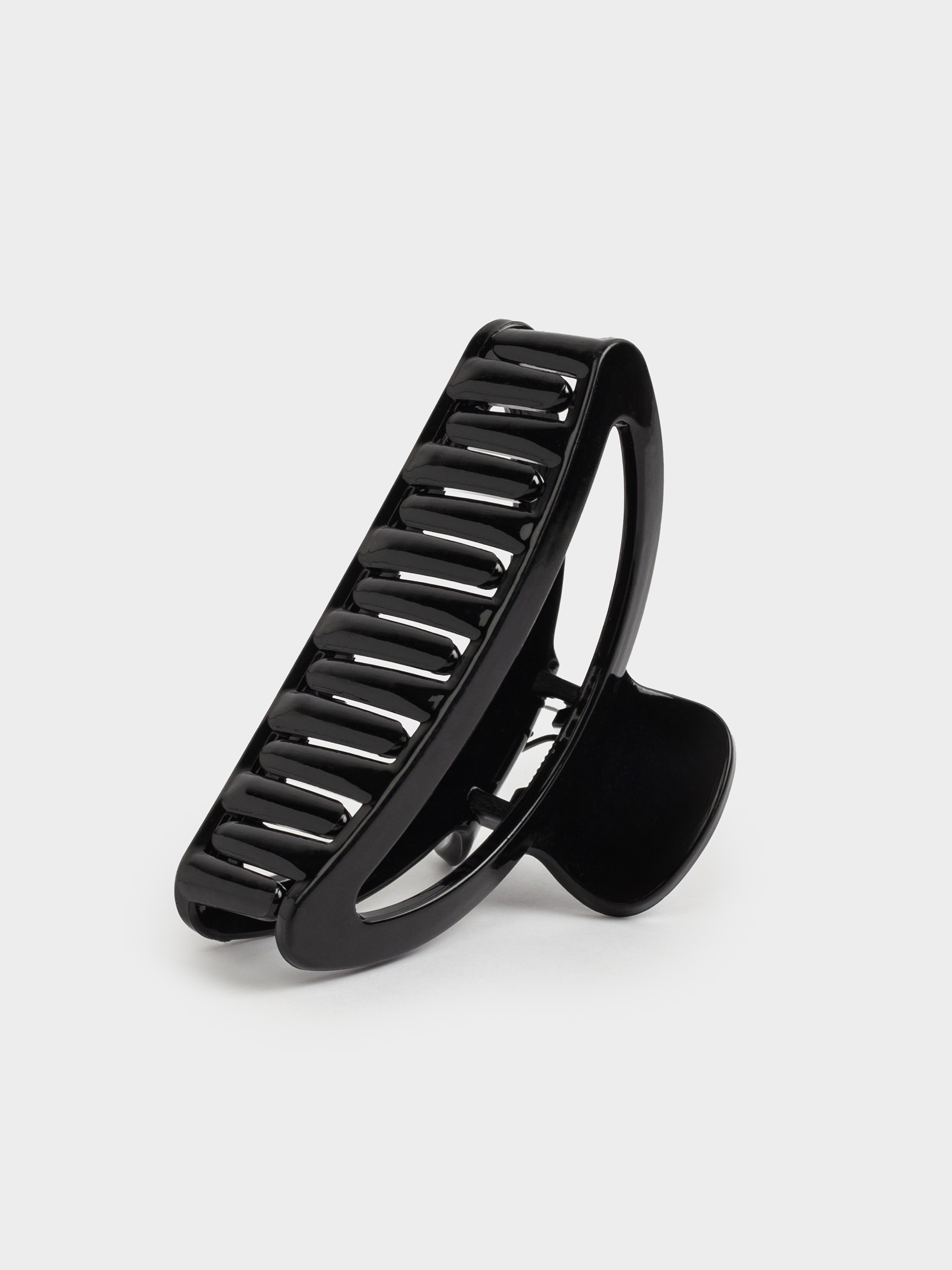 Hair clip, 9 cm, plastic, black, Crab, Basic