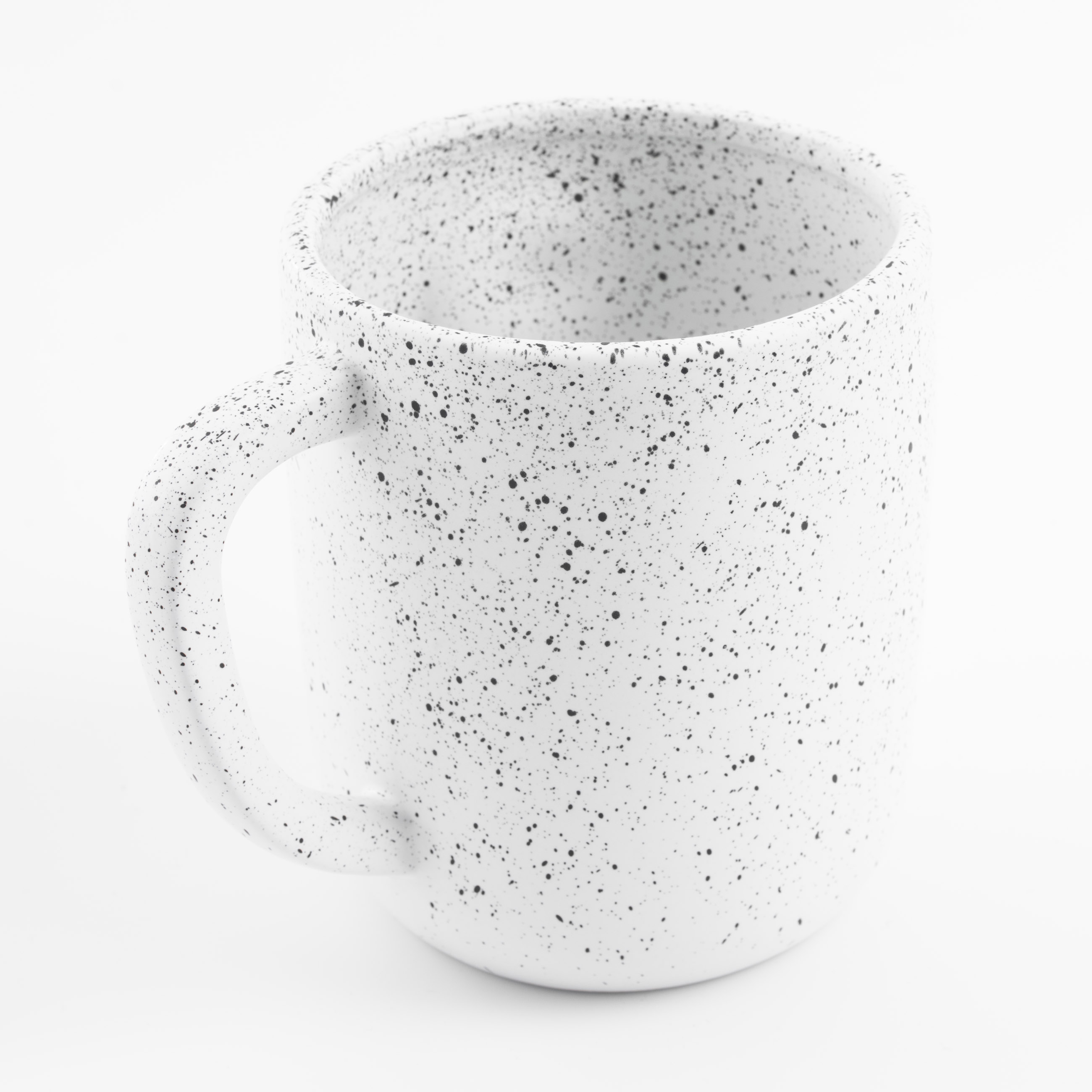 Mug, 420 ml, Ceramic, White, speckled, Face, Face speckled, image-2