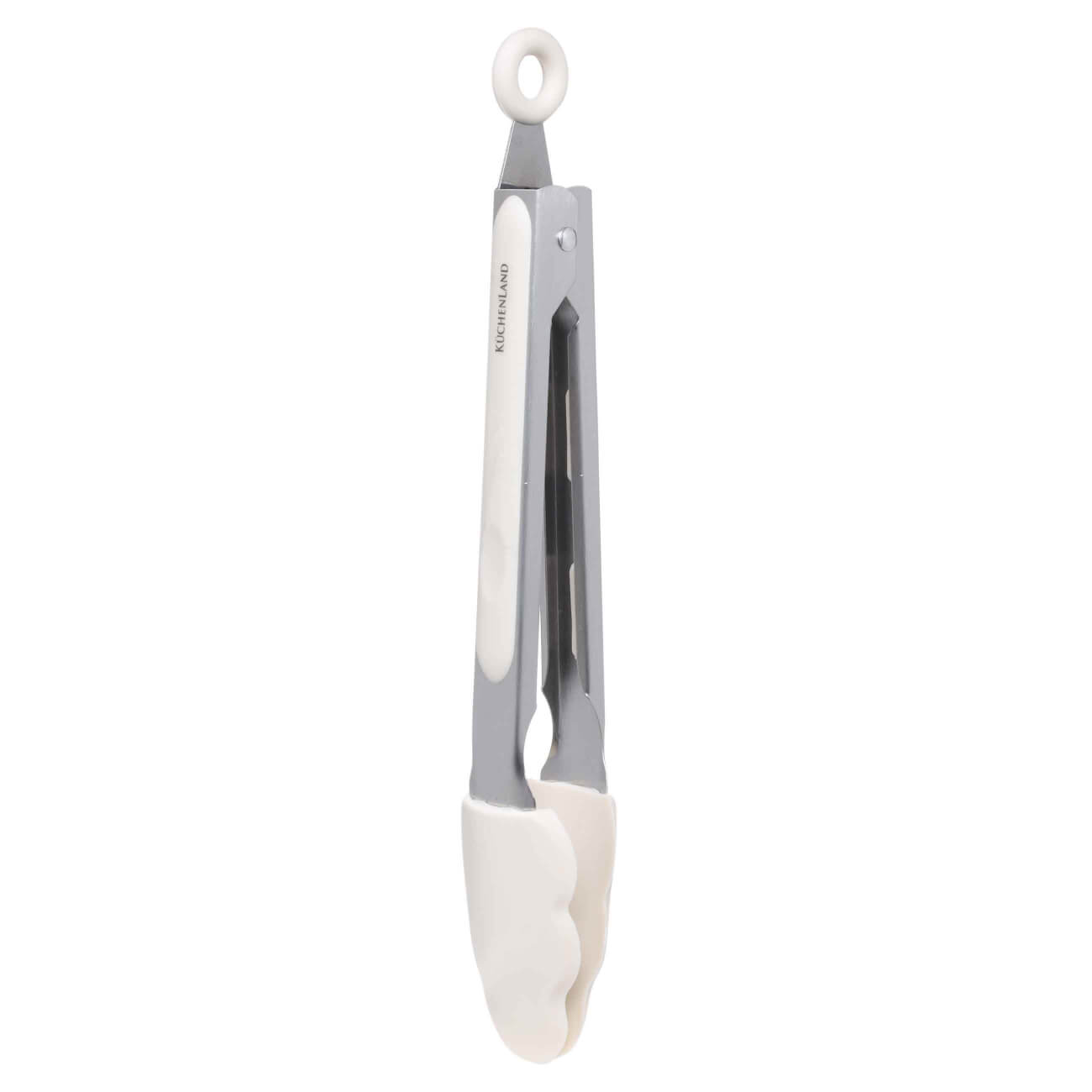Kitchen tongs, 27 cm, silicone / steel, milky, soft kitchen