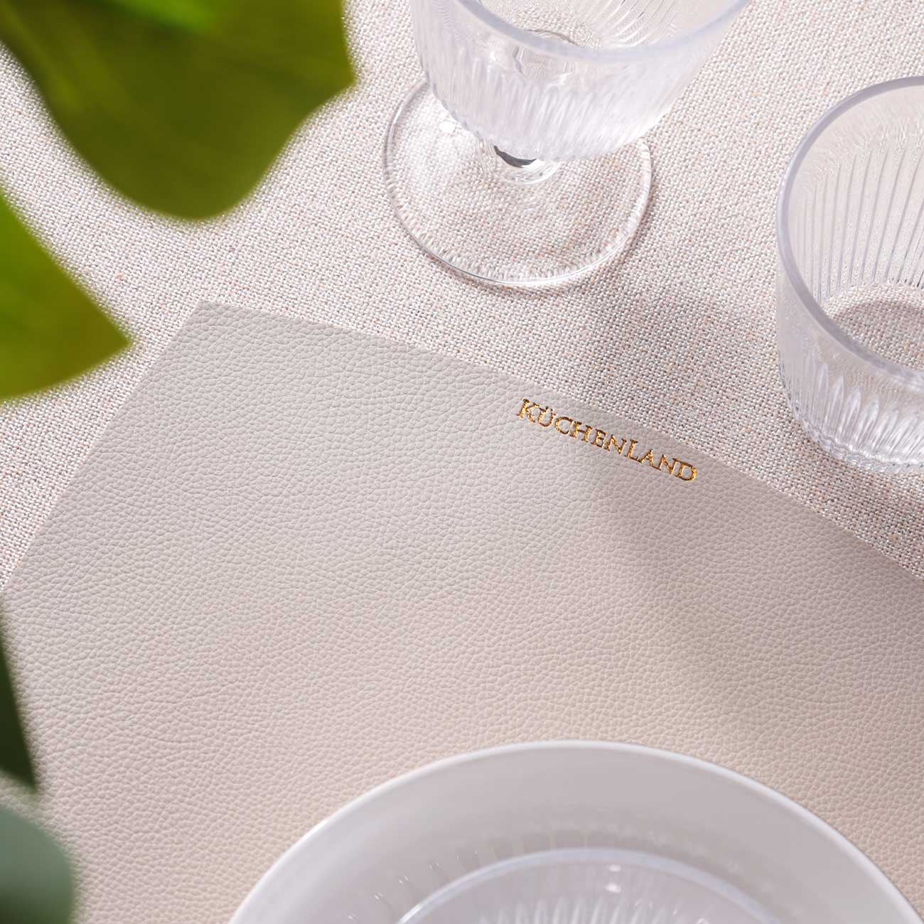 Placemat, 36x45 cm, PVC, oval, light gray, Drop, Rock