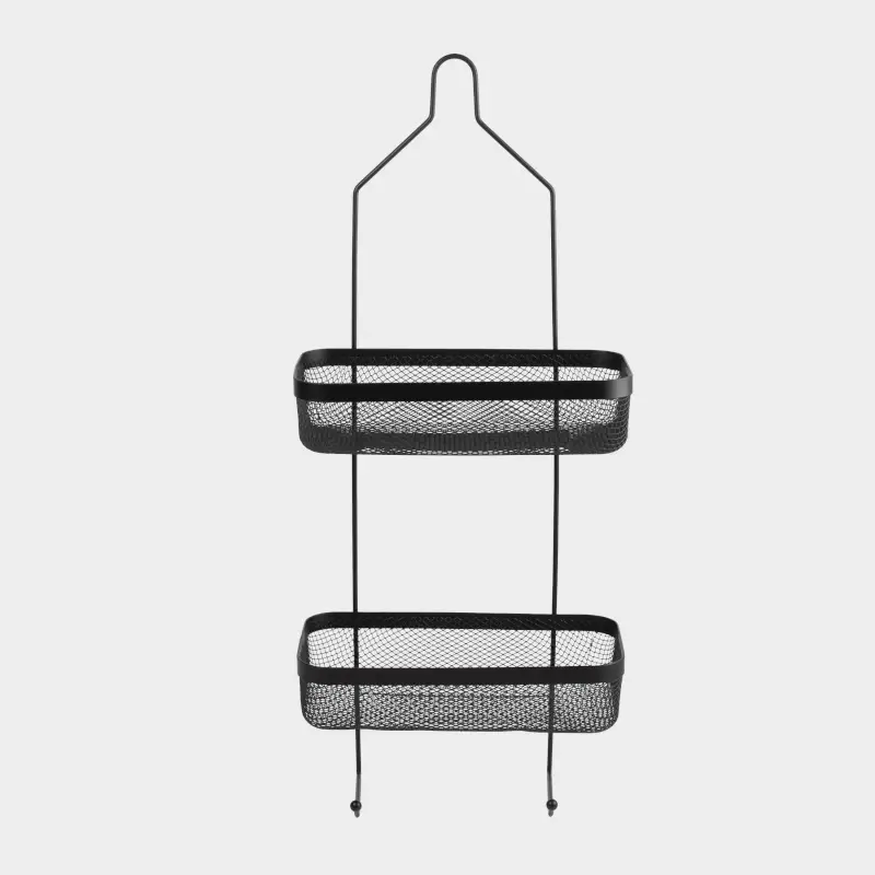 Organizer shelf, 26x13x62cm, 2-tier, metal, rectangular, black, Mesh, Twist black ,image-0