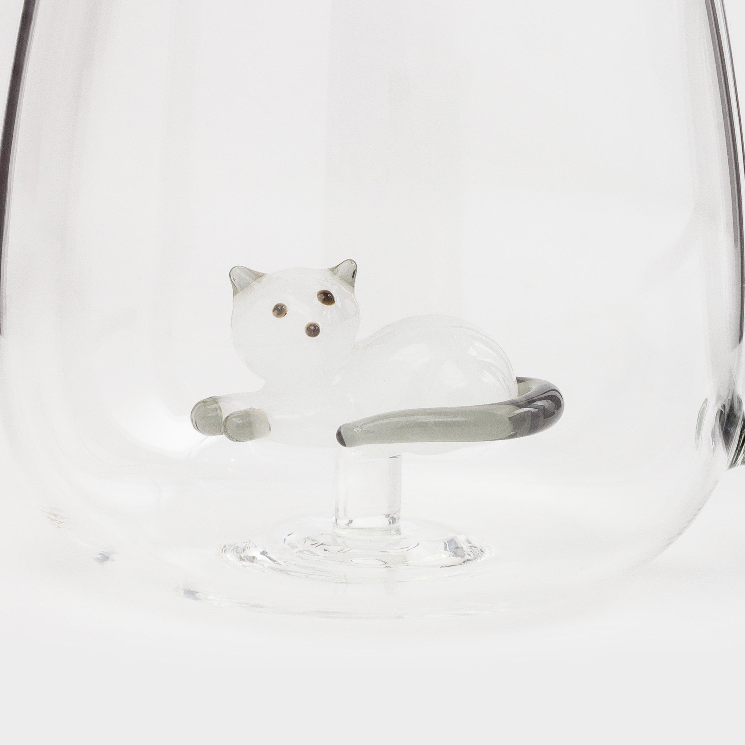 Mug, 400 ml, glass B, grey handle, Cat, Shape, image-4