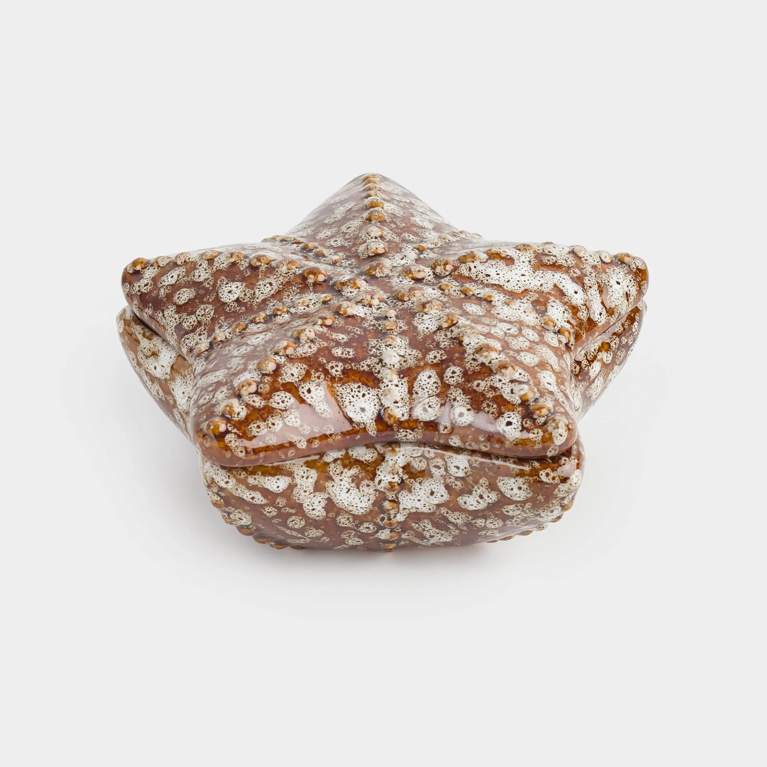 Jewelry box, 11x5 cm, ceramic, brown, Star, Seaside