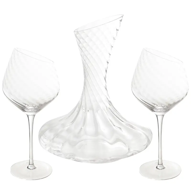 Drink set, 2 pers, 3 pr, with decanter, glass, Charm V ,image-0