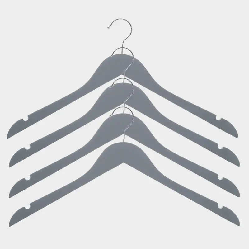 Hanger, 44 cm, 4 pieces, without crossbar, wood, gray, Wooden house 