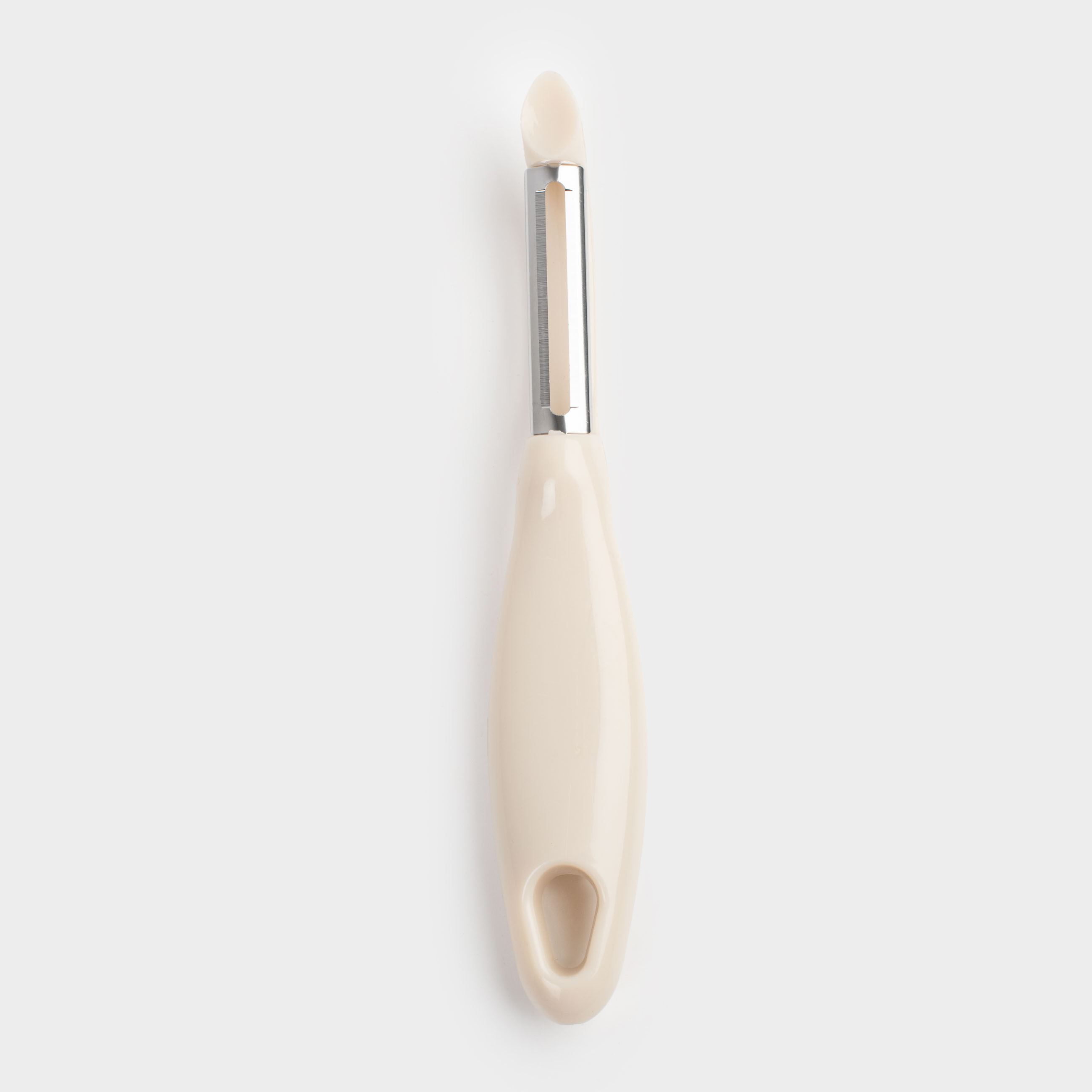 Vegetable peeler, 17 cm, steel / plastic, gray-milky, Regular, image-1