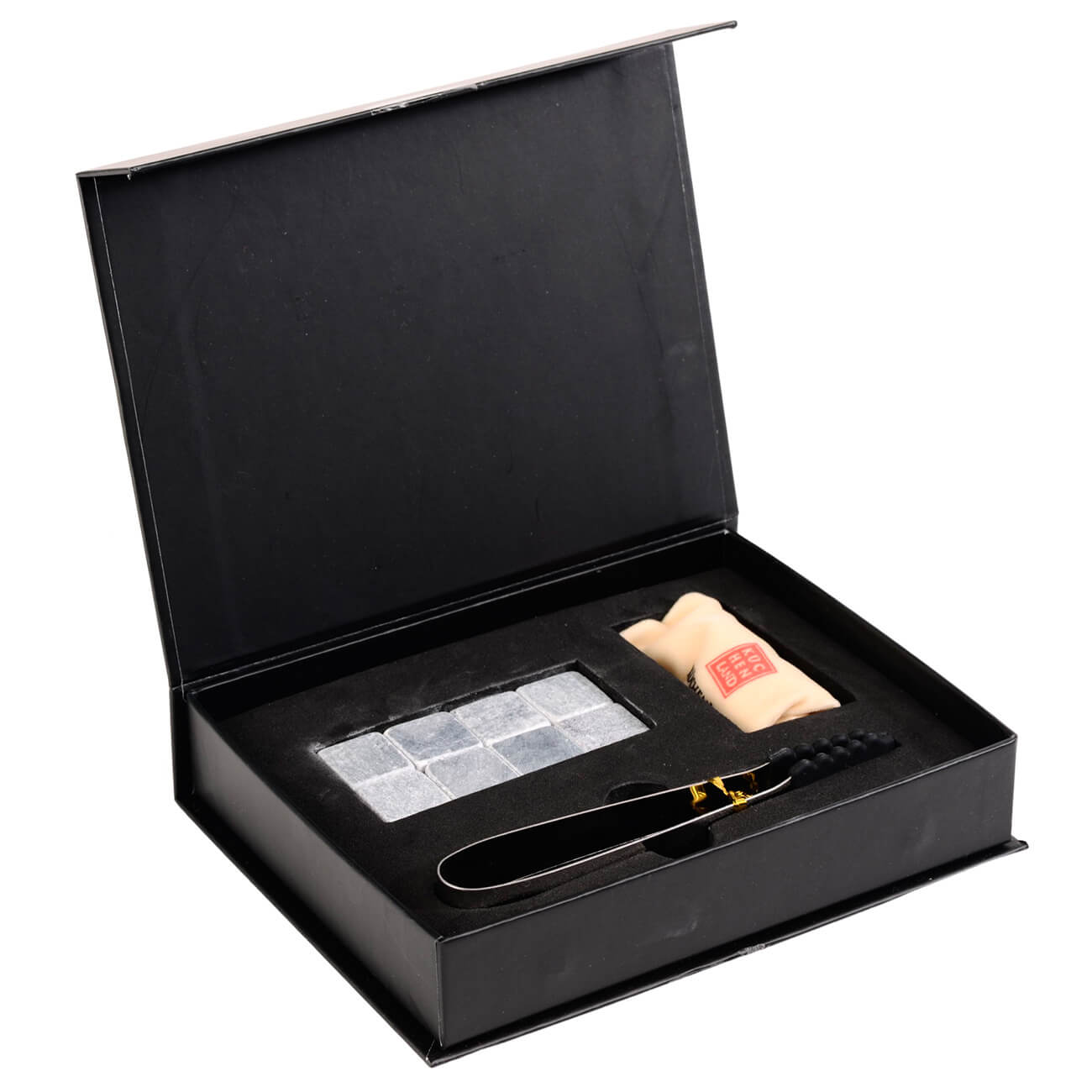 Set of cubes for cooling drinks, 10 pr, with tongs, steatite / steel, BAR