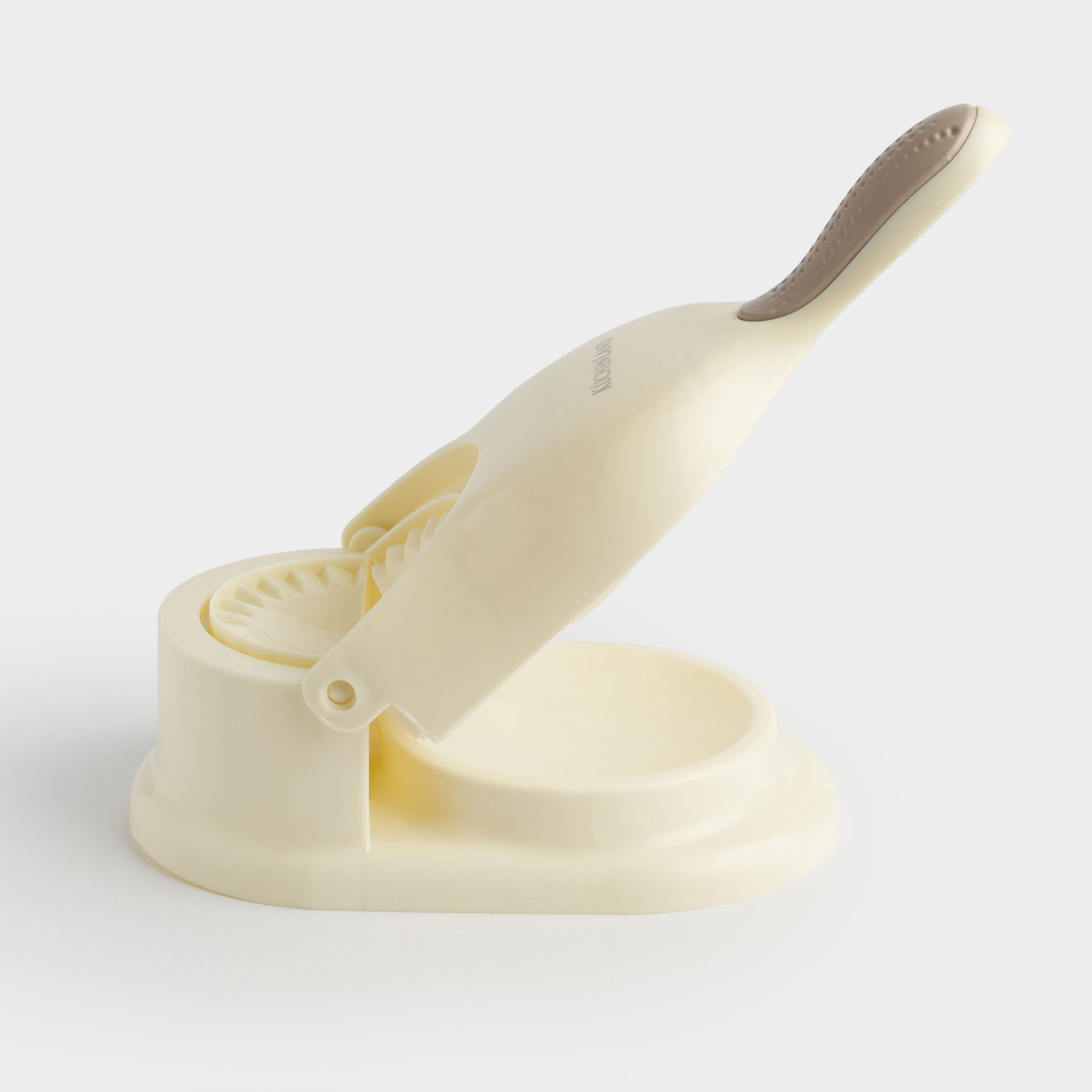 Dumpling mold, 25x10 cm, 2 in 1, with handle, plastic, beige, Bakery, image-6