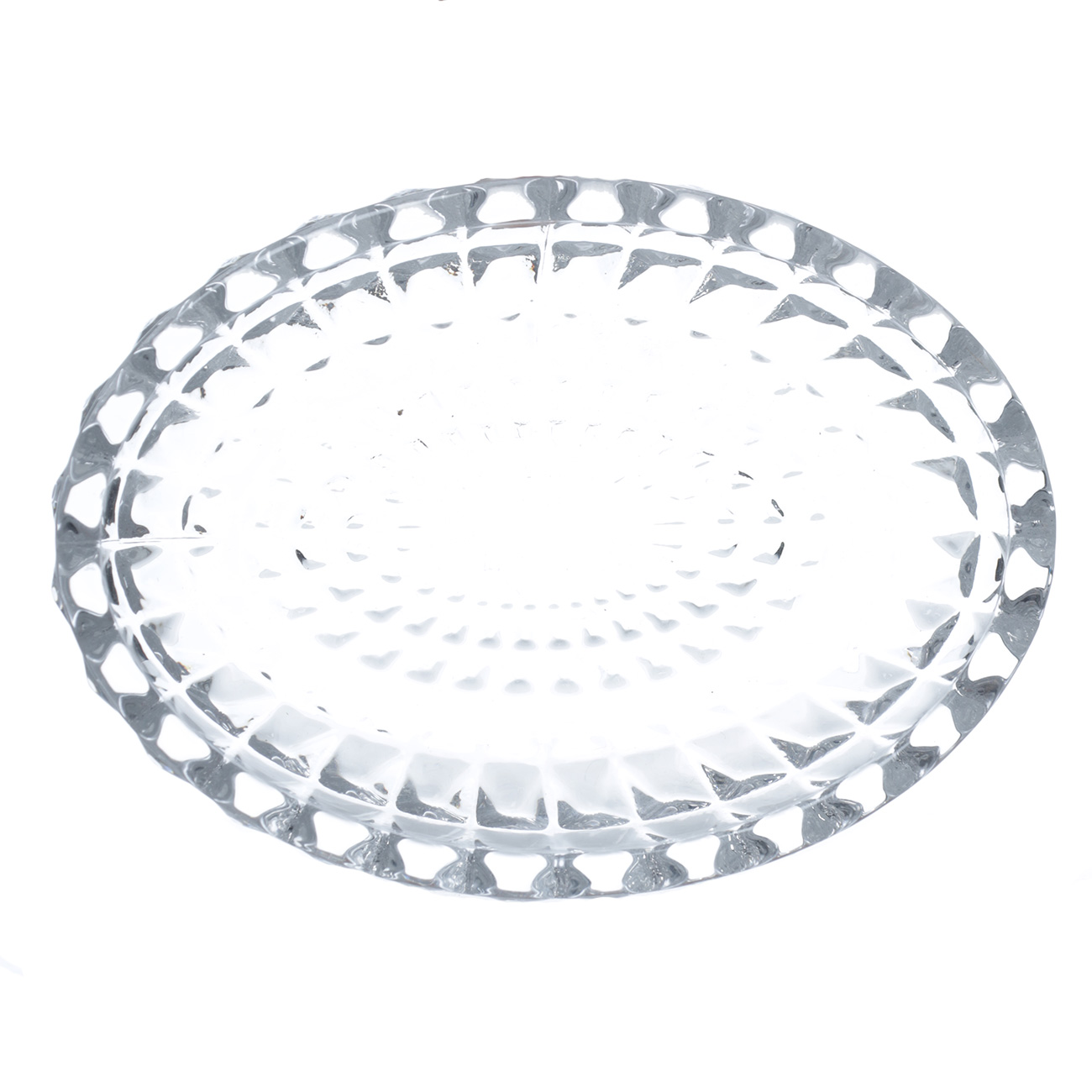 Soap dish, 13x10 cm, glass, oval, Diamond lights
