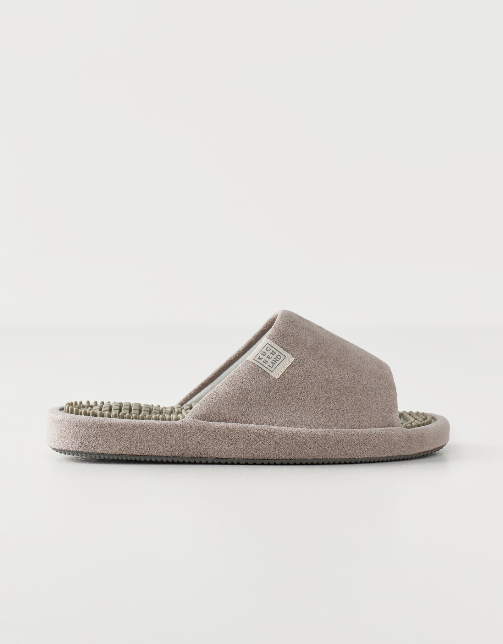 Women's slippers, homewear, size 36-37, corduroy / rubber, gray-purple, Lint, image-0