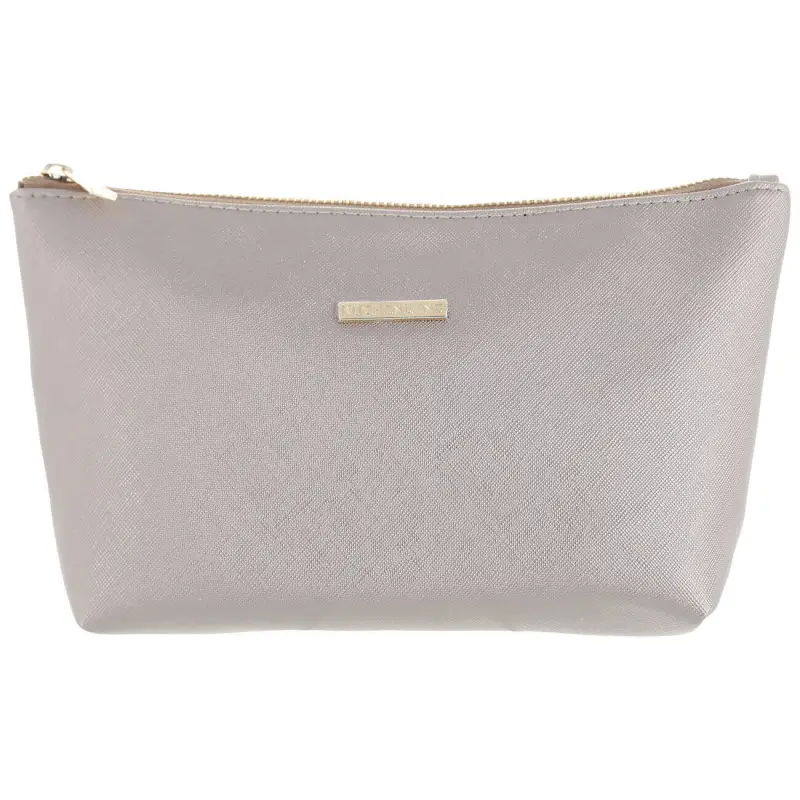 Cosmetic bag, 26x13 cm, polyurethane, golden, Beauty