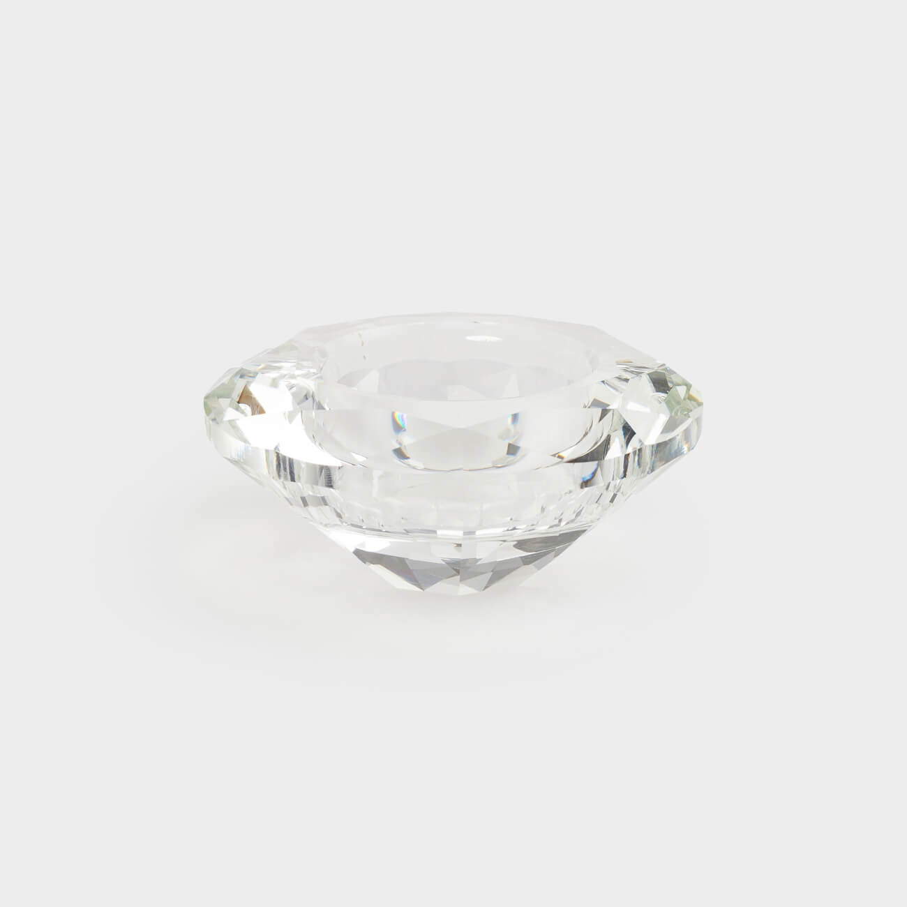 Candlestick, 7 cm, for a tea candle, Glass, Diamond, Diamond