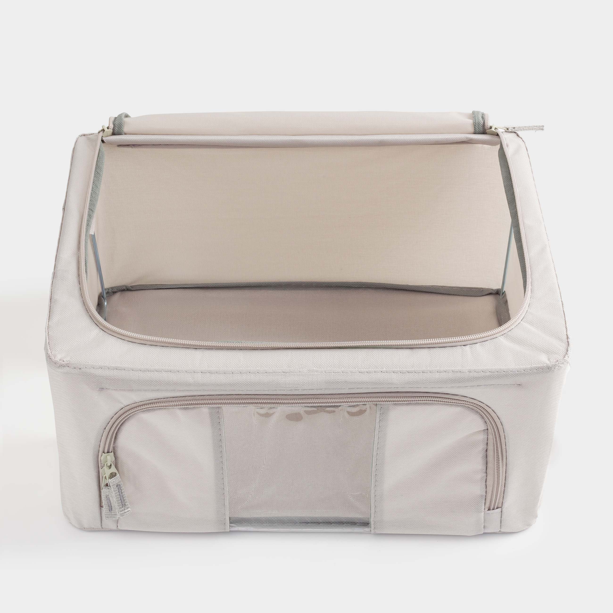 Organizer-box for things, 40x30x20 cm, with zipper, oxford, gray, Pedant