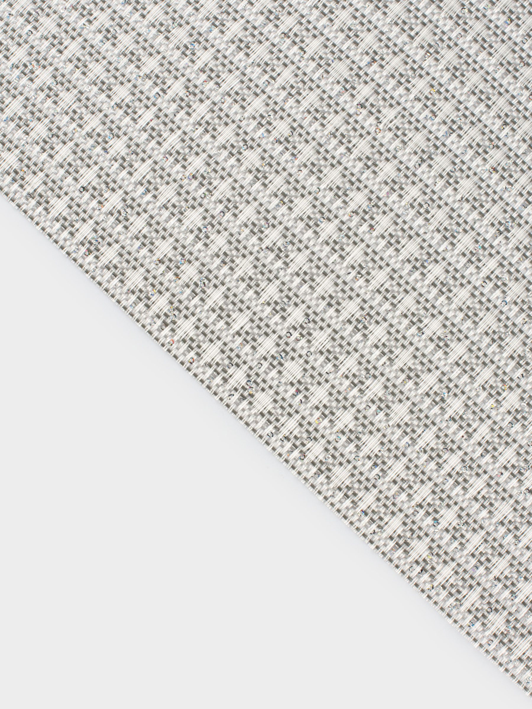 Placemat, 30x45 cm, with sequins, PVC, rectangular, silver, Solid, image-3