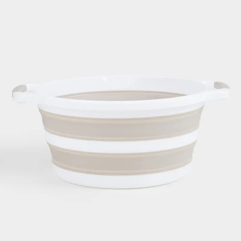 Folding basin, 22 l, plastic / rubber, grey-beige, Foldaway ,image-0