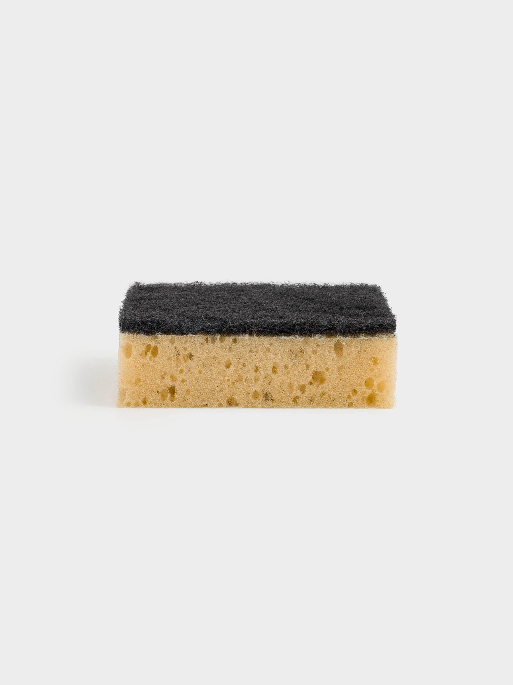 Dish washing sponge, 10x7 cm, 5 pcs, foam rubber / abrasive, black and beige, Black clean, image-1