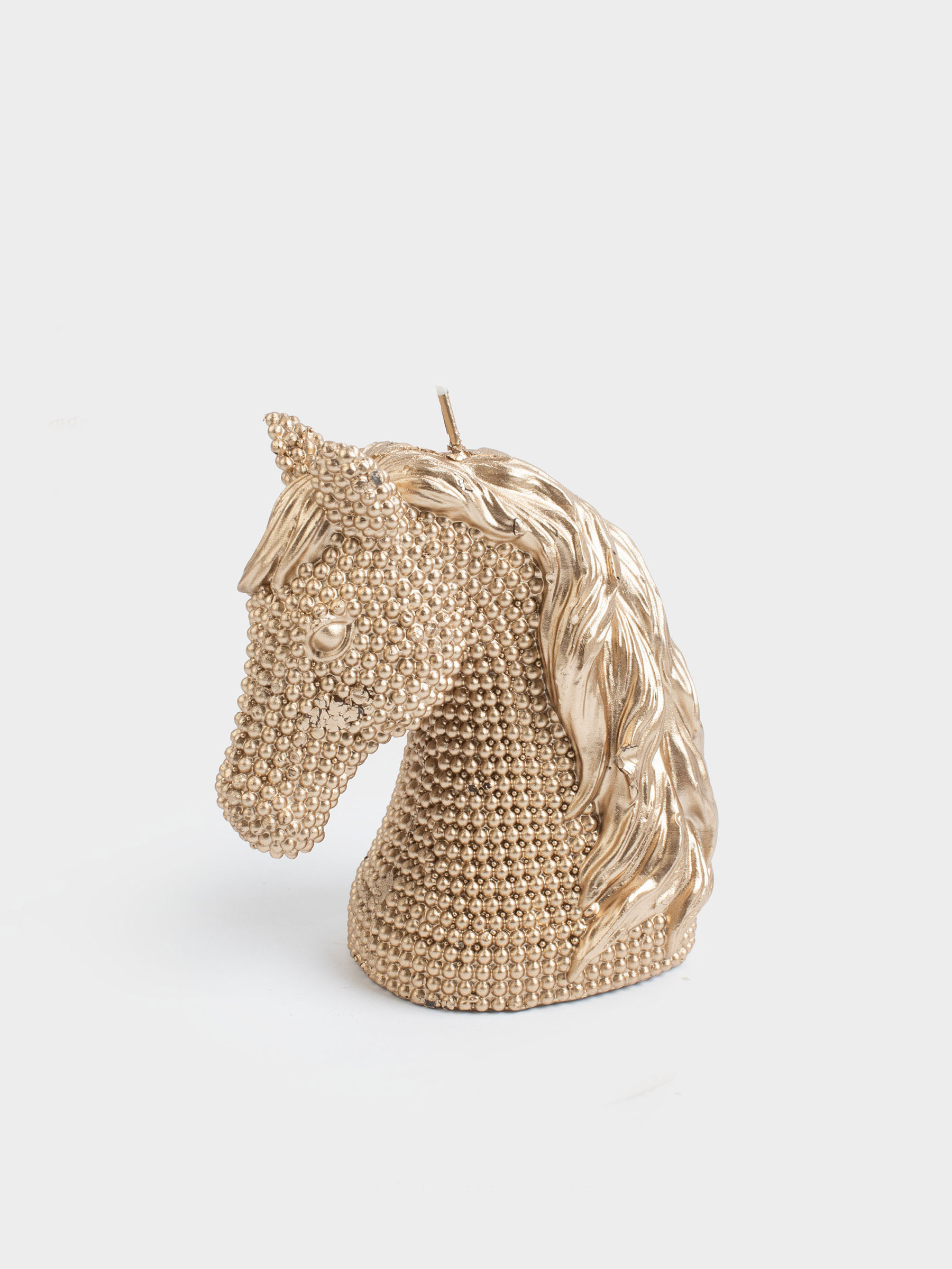 Candle, 11x12 cm, golden, Horse, Horse gold, image-0