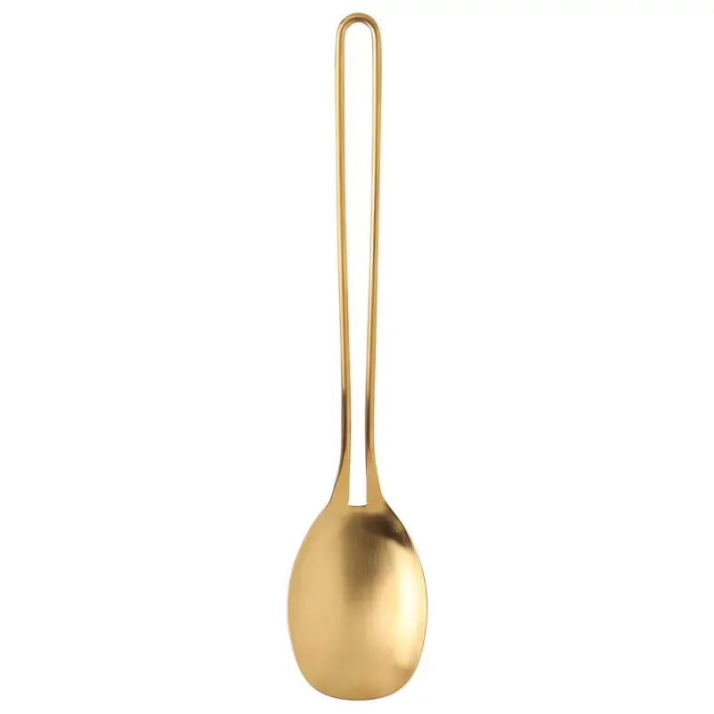 Serving spoon, 37 cm, steel, golden, Device gold