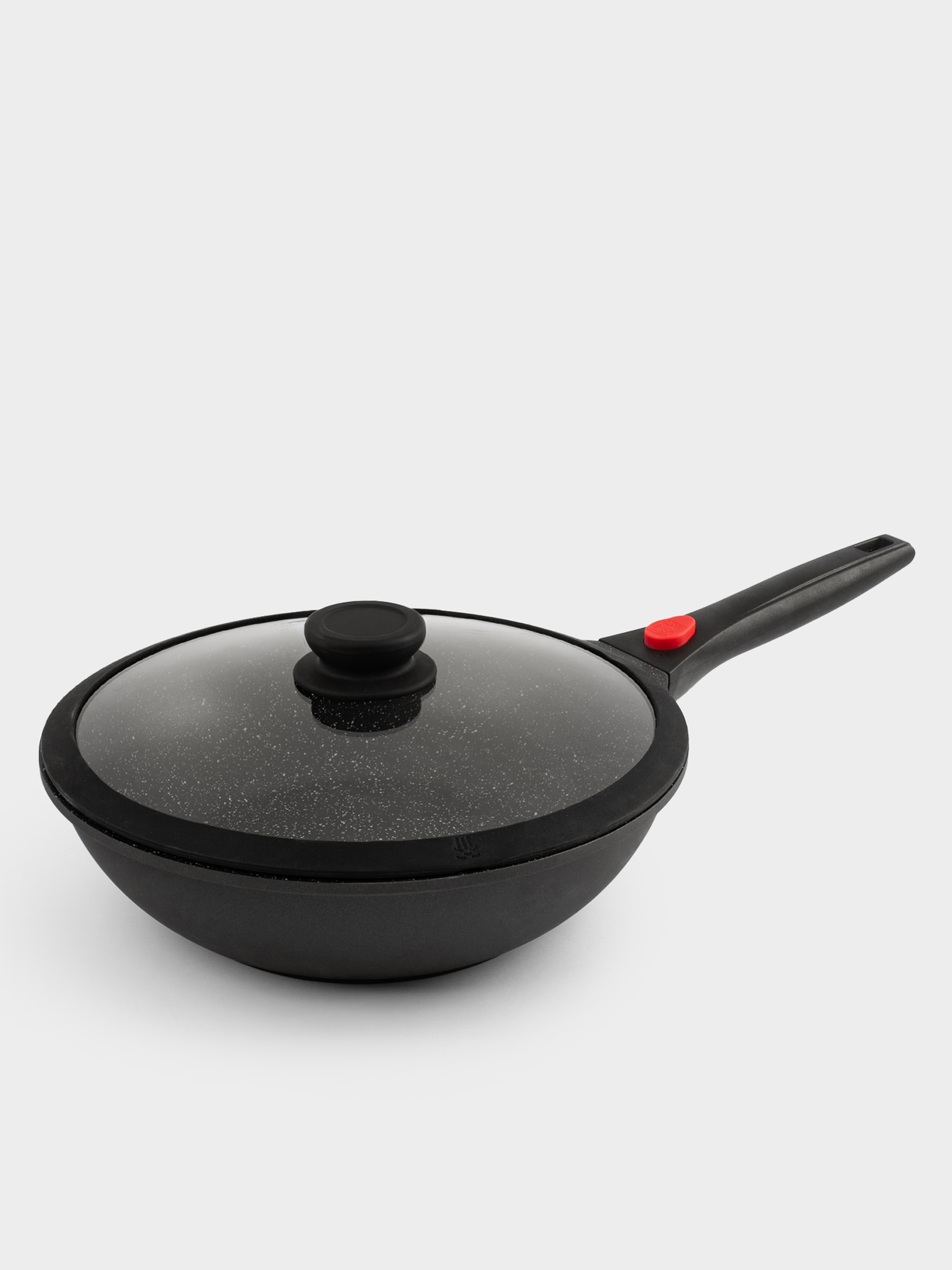 Wok, 28 cm, with lid, removable handle, coated, aluminum, Solution Red 2, image-0