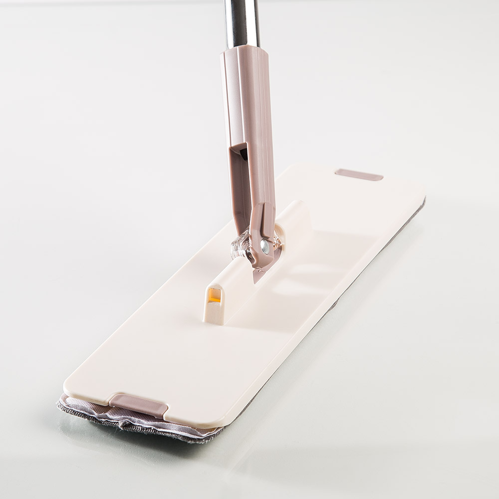 Mop with bucket, with spin and cleaning, rectangular, white-purple, Mop
