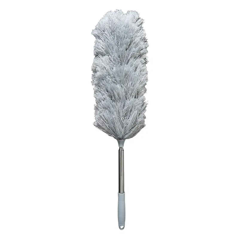 Dust brush, 60/125 cm, telescopic, microfiber/steel, Clear