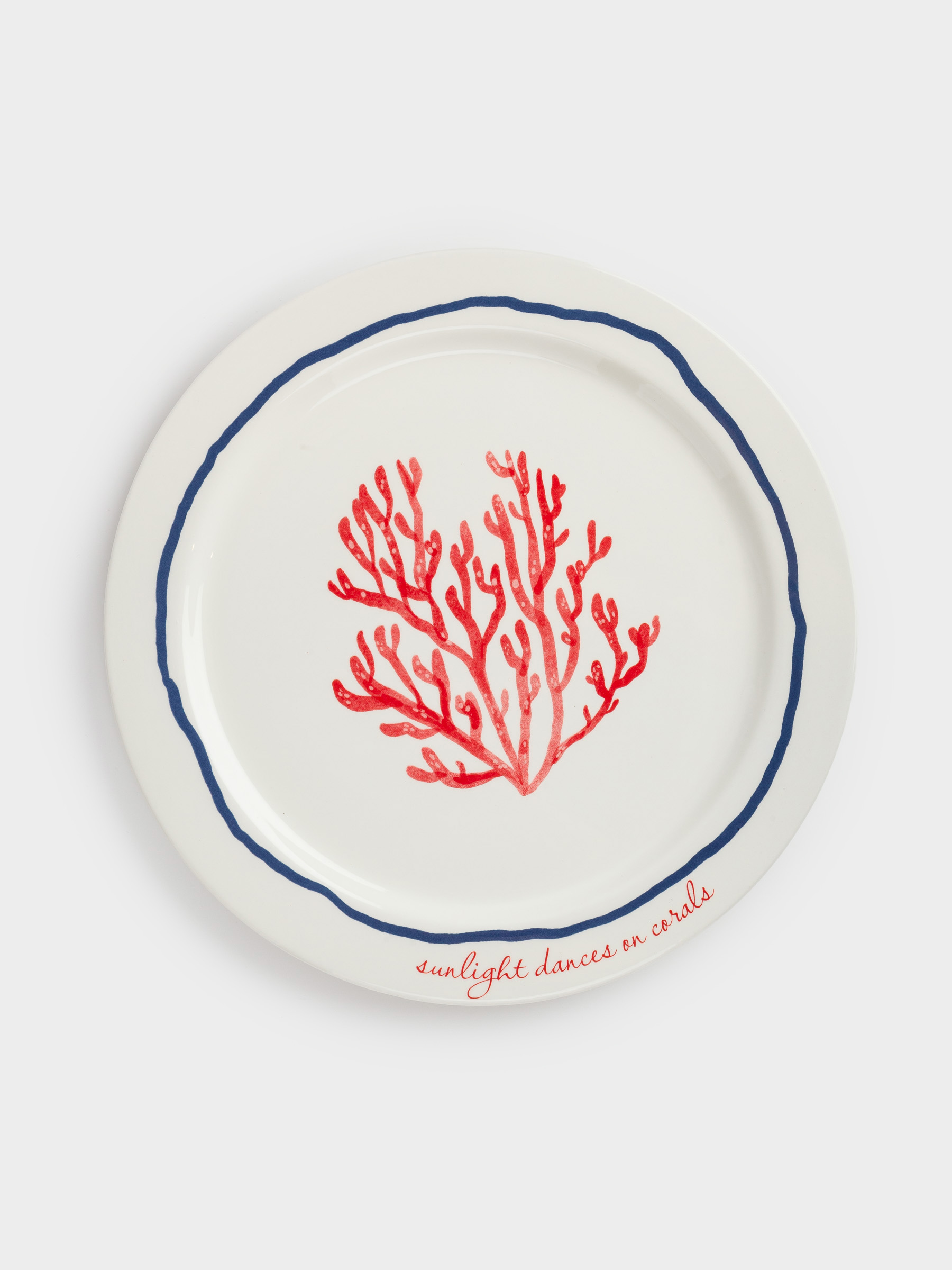 Dish, 28 cm, ceramic, milky, Coral, Coral reef, image-0