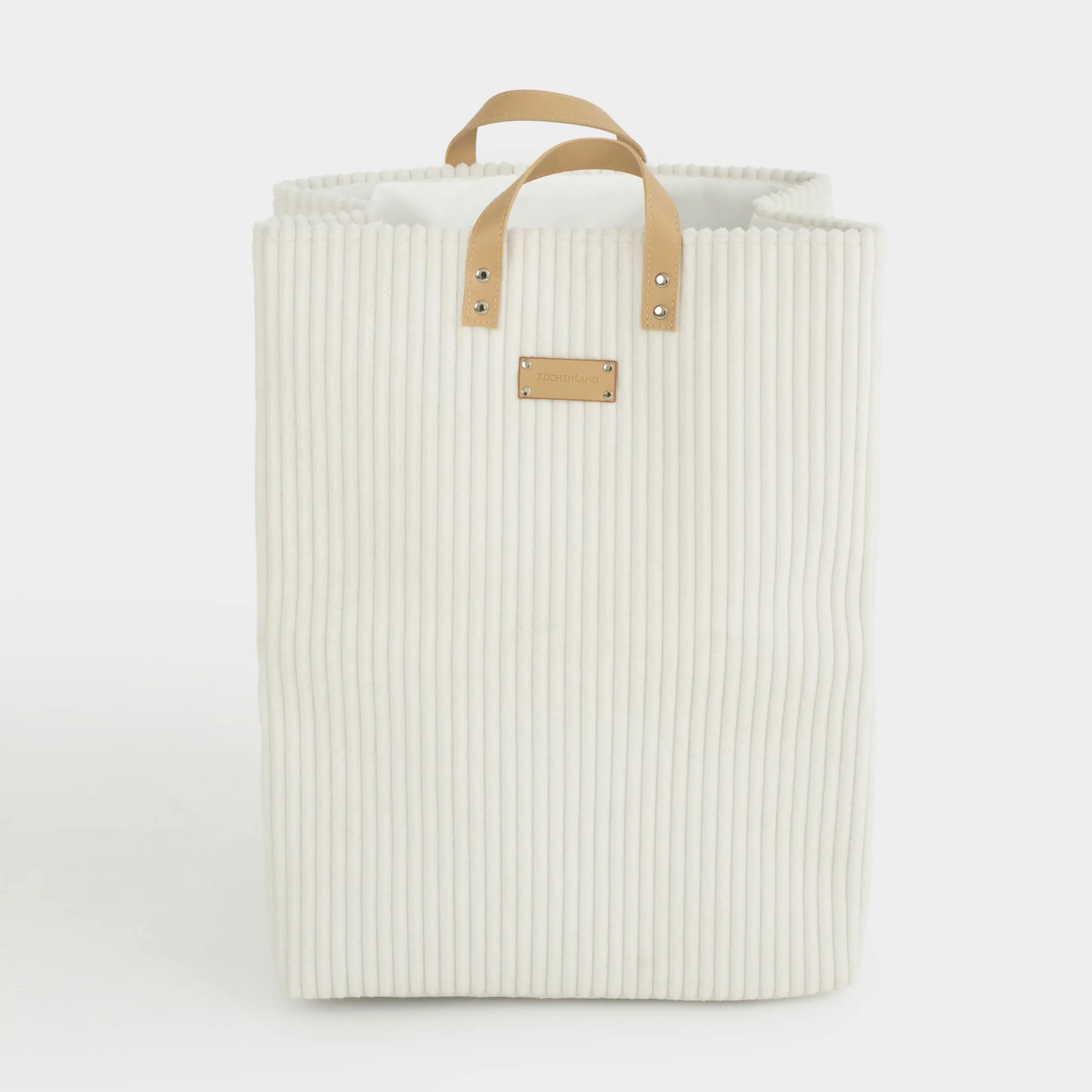 Laundry storage bag, 37x22x50 cm, with handles, polyester, rectangular, beige, Moire