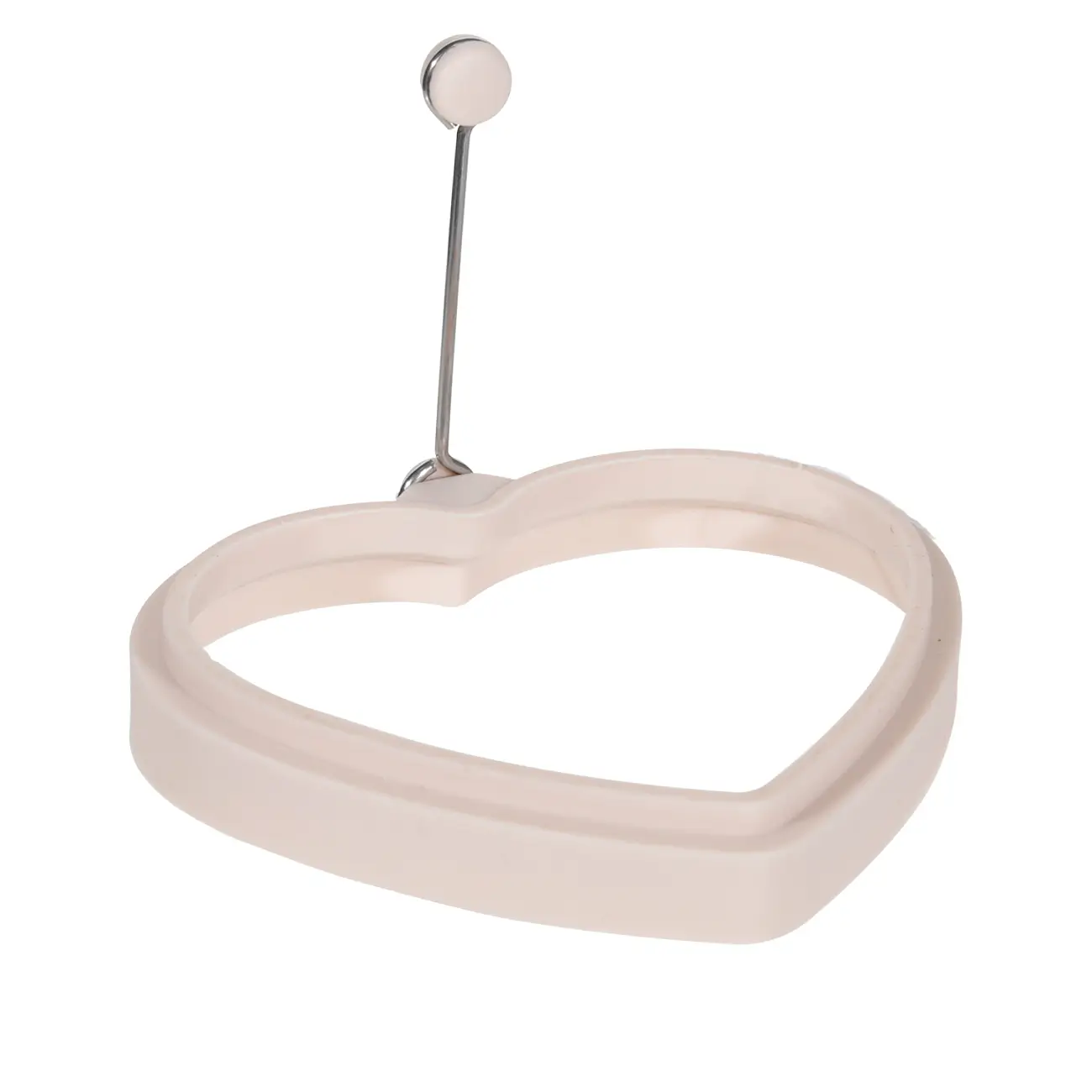 Pancake/Egg mold, 12 cm, Silicone, Beige, Heart, Manny, image-0