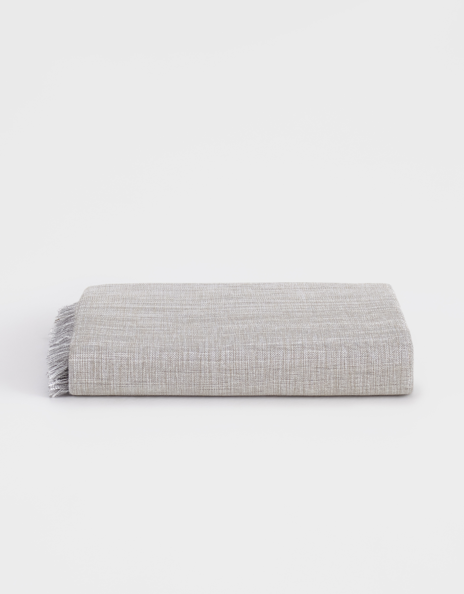 Tablecloth, 160x160 cm, fringed, polyester, grey melange, Beverin, image-0