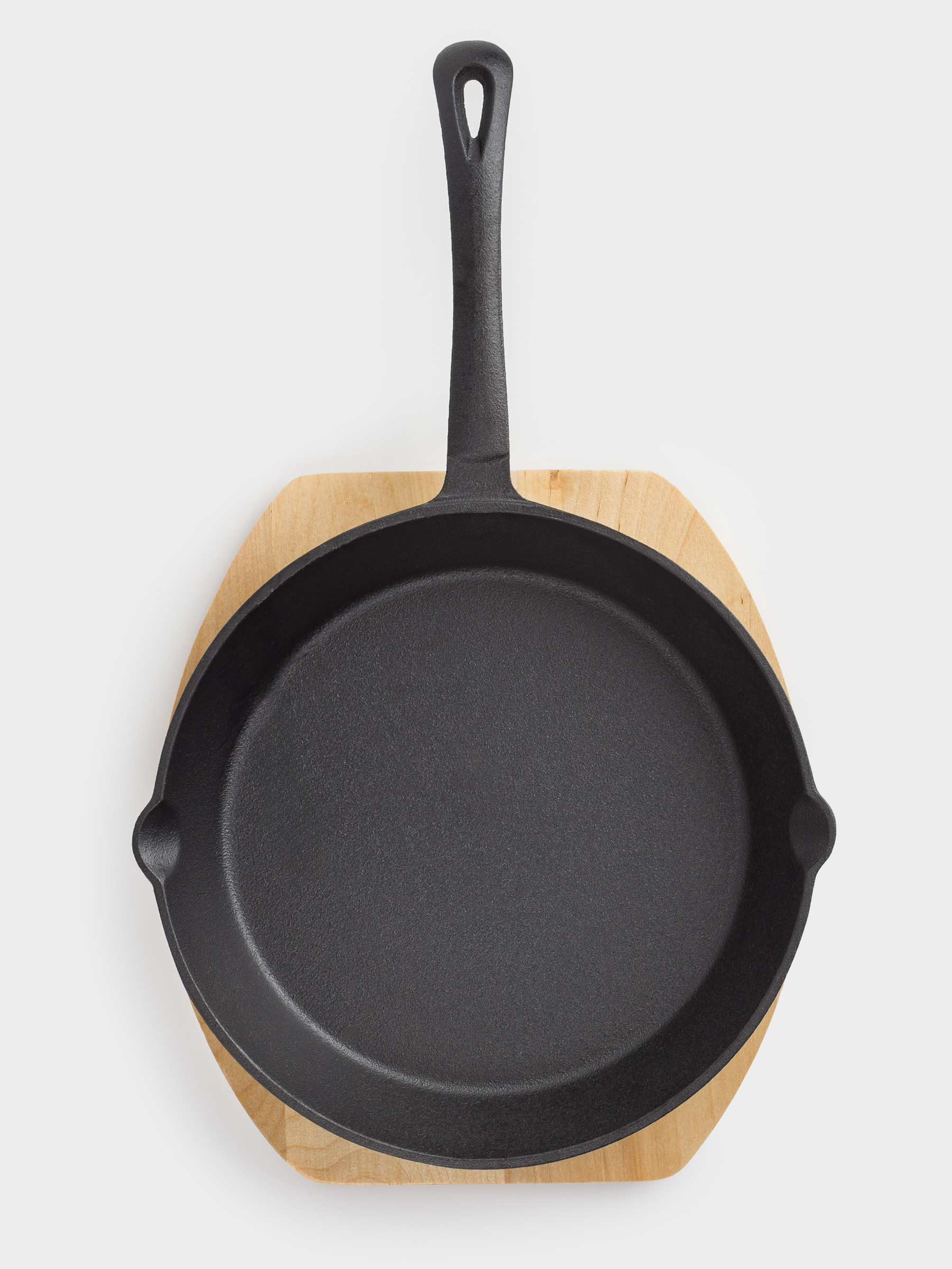 Frying Pan with base, 25 cm, cast iron/wood, round, black, Authentic, image-7