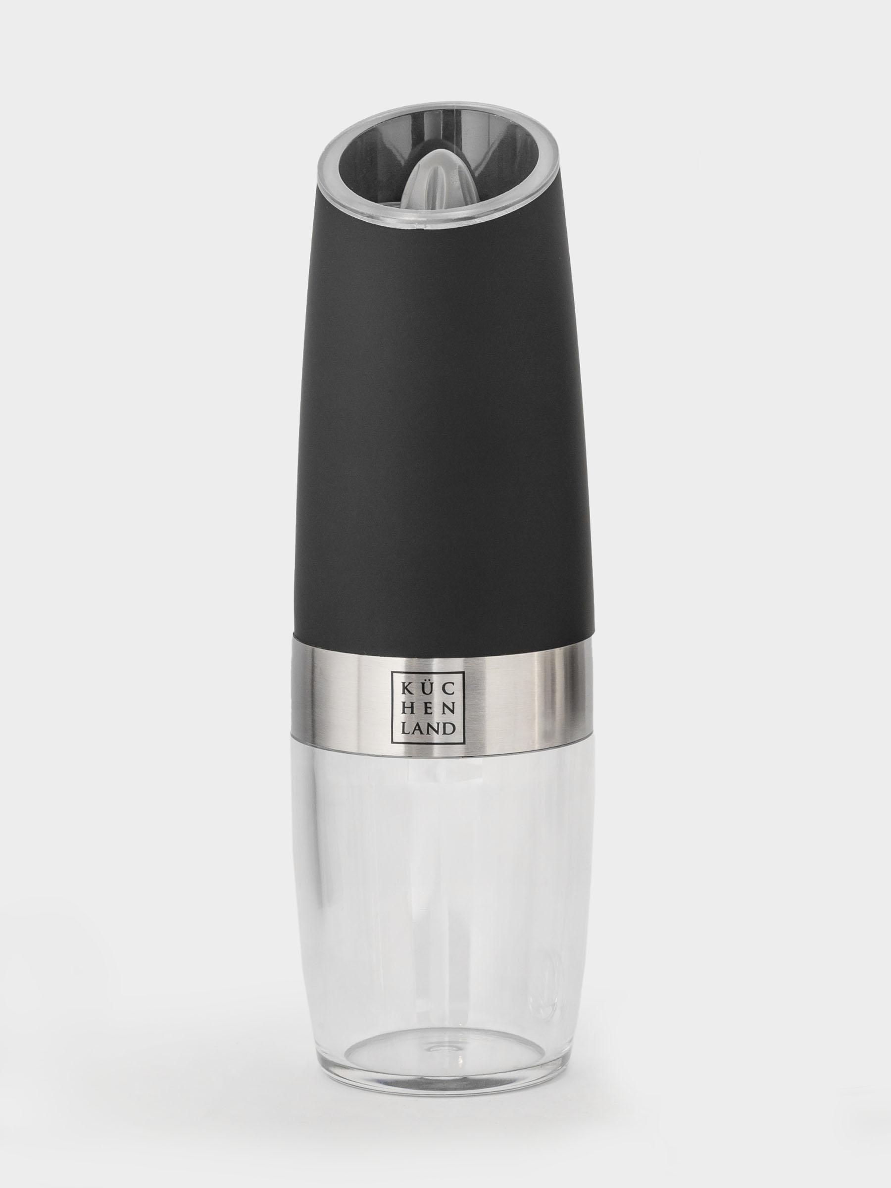 Spice mill, 20 cm, 2 pcs, Gravity, Plastic / Acrylic, LED W, Black / White, Spicy, image-2