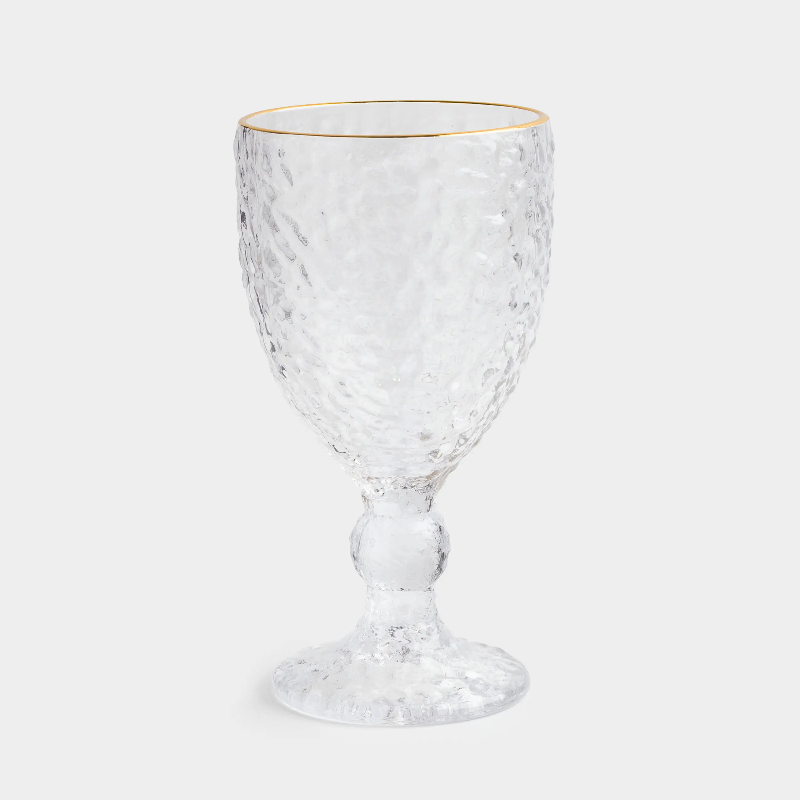 Wine goblet glass, 320 ml, glass, with golden edging, Nautilus Gold, image-0