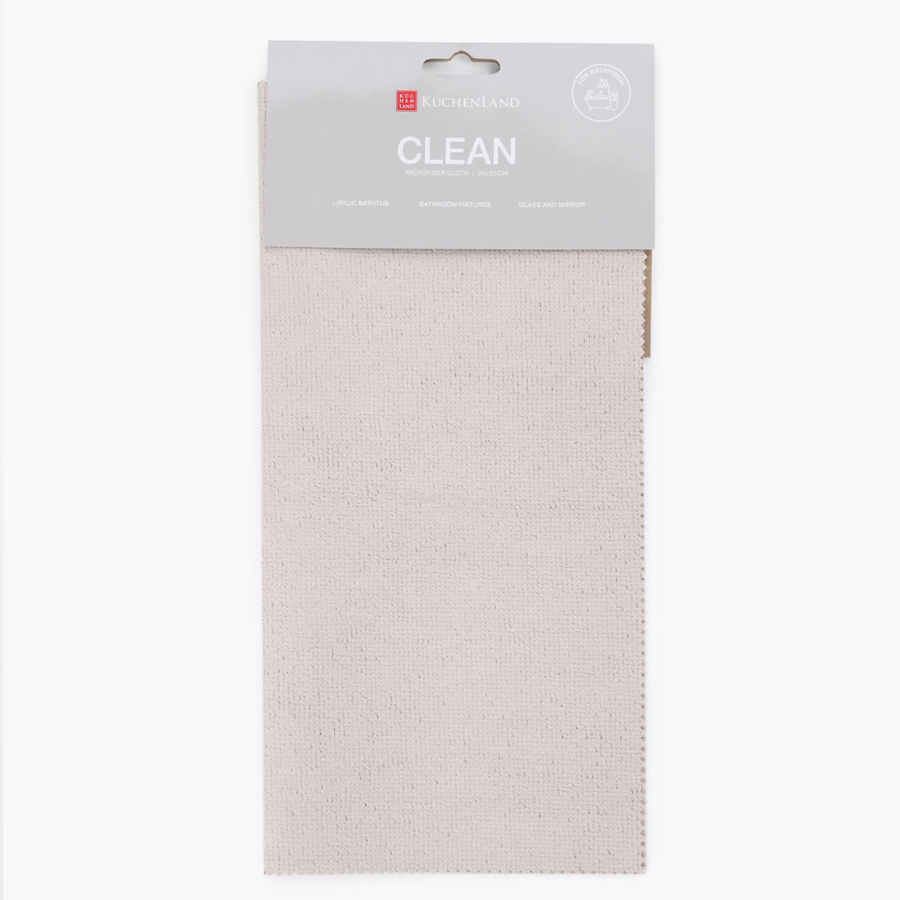 Bath cloth, 30x30 cm, polyurethane, beige-pink, Clean