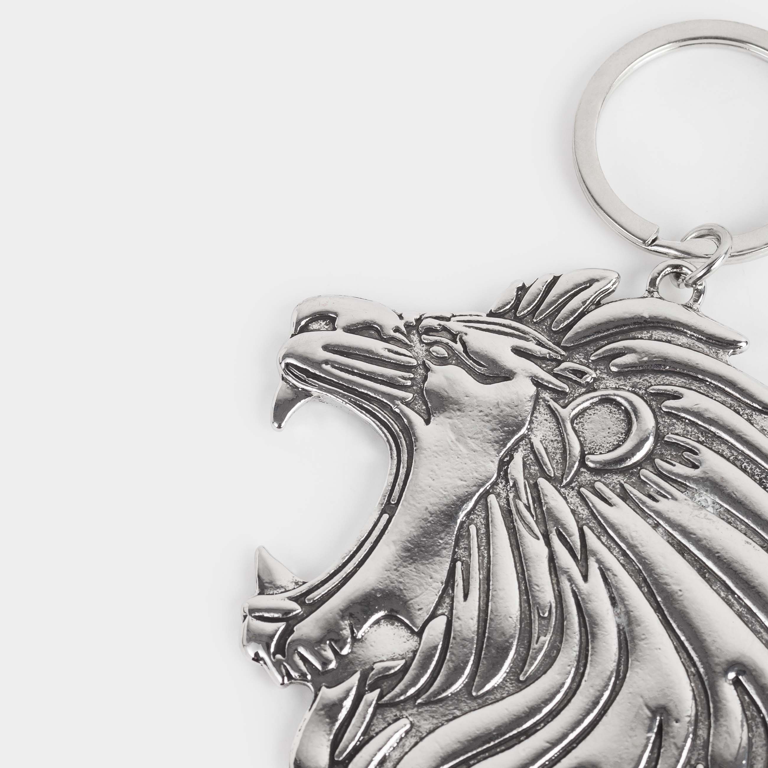 Keychain bottle opener, 8 cm, steel, Lion, Leo
