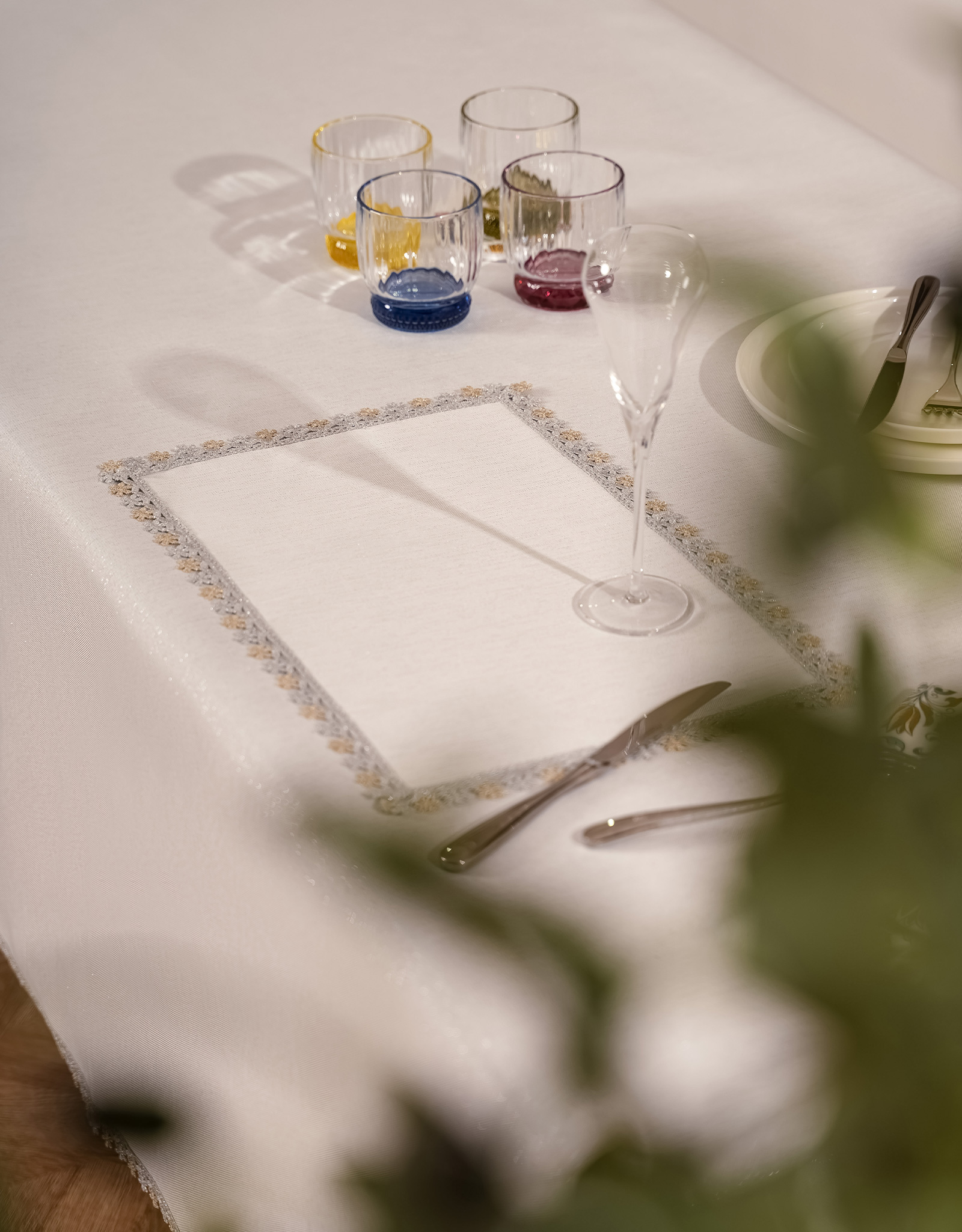 Placemat, 30x45 cm, polyester, rectangular, white, Floral lace, Flower lace, image-7