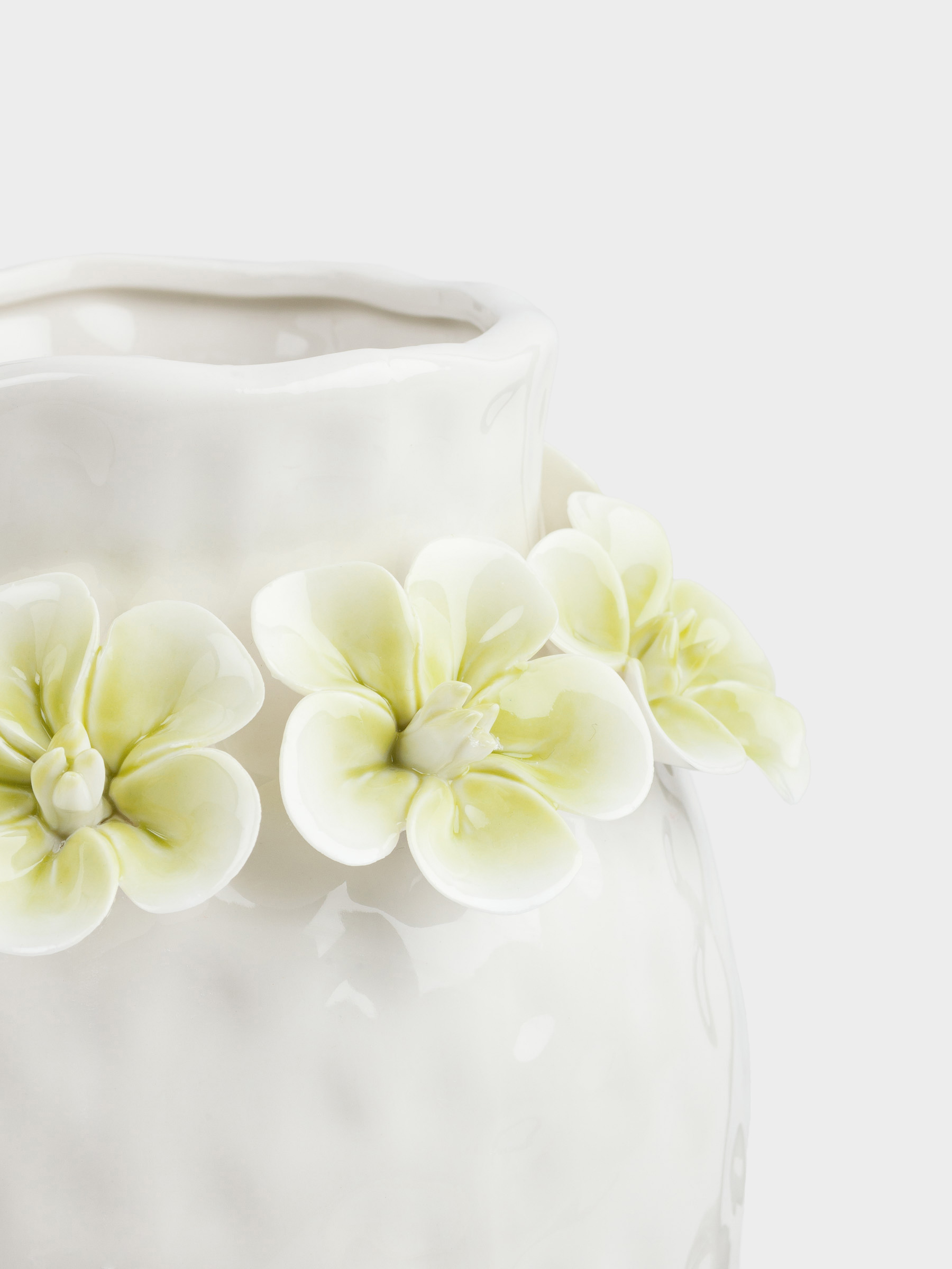 Flower vase, 20 cm, decorative, porcelain P, beige-green, Flowers, Bloome, image-1