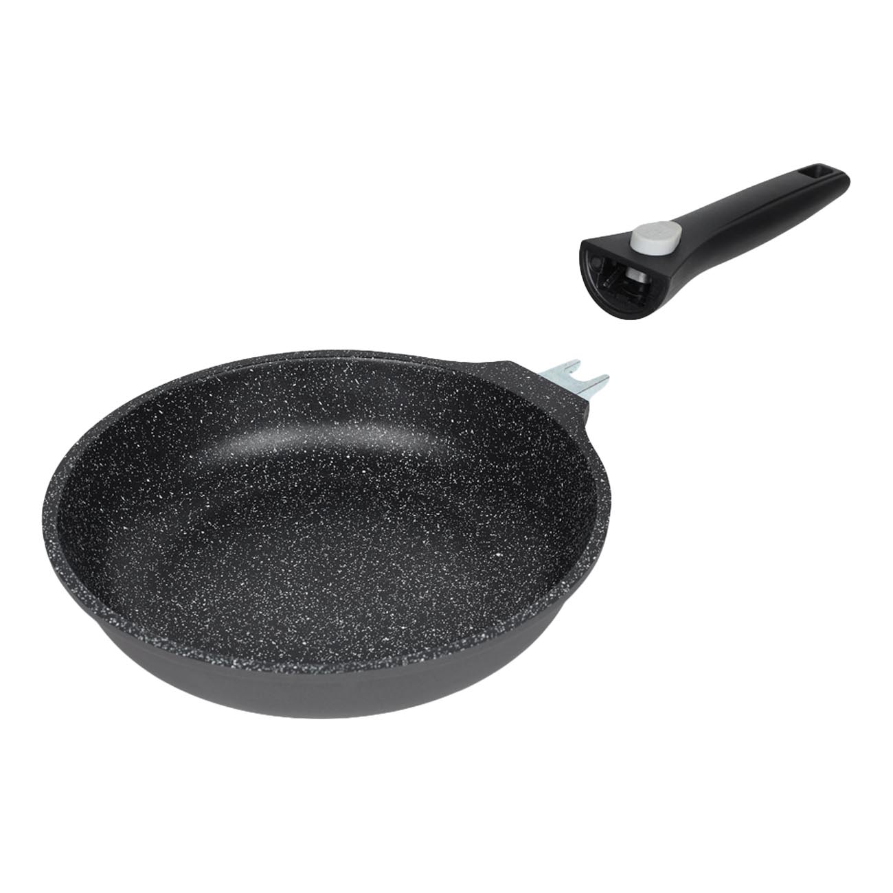Frying pan, 28 cm, removable handle, coated, aluminum, Solution 2