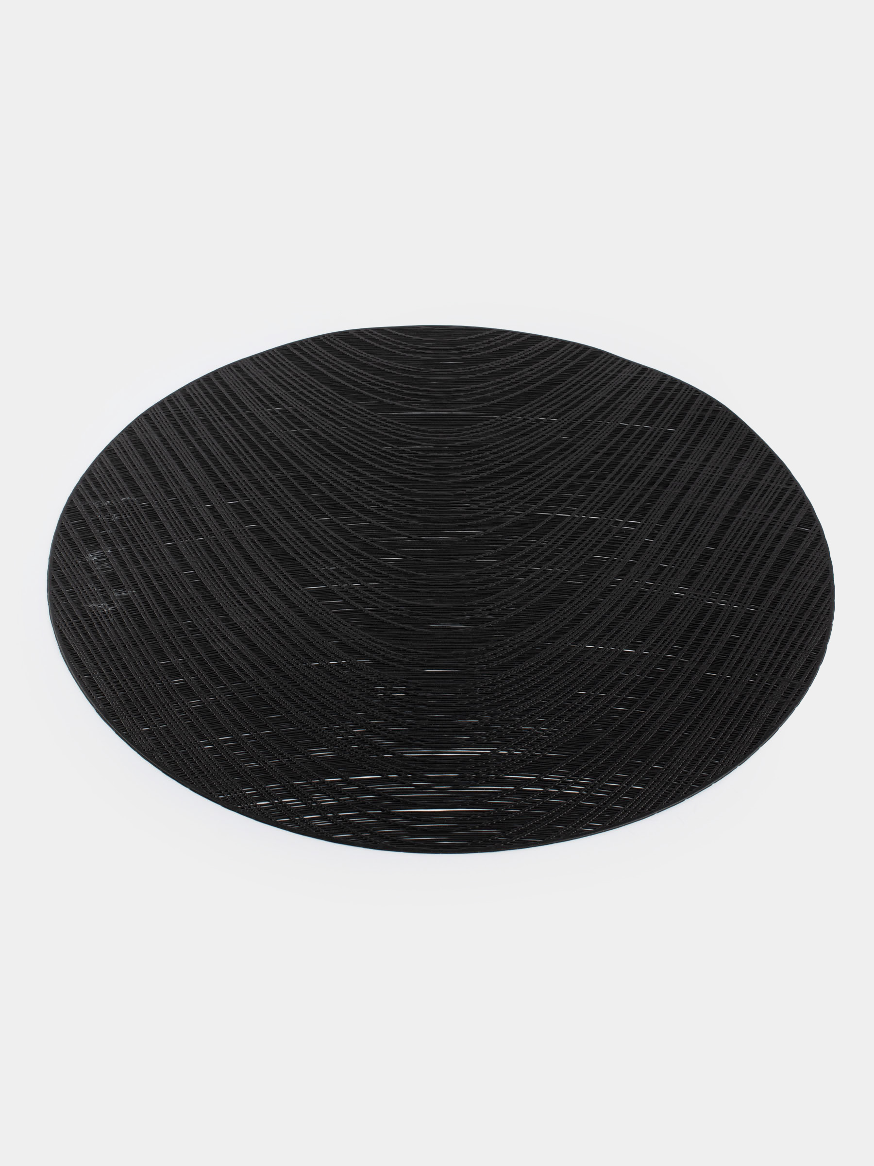 Napkin for appliances, 38 cm, PVC, round, black, Azhur Grid, image-1
