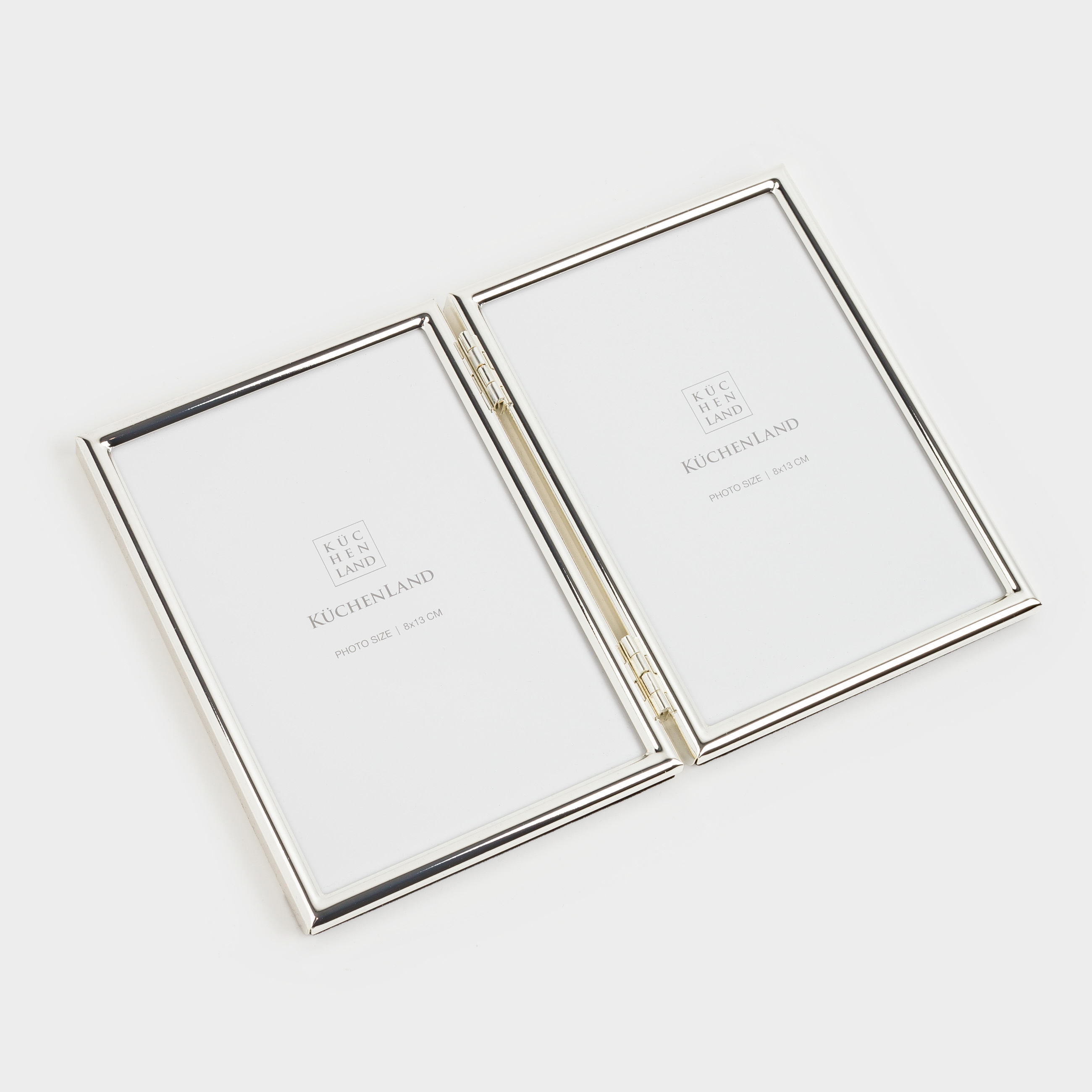 Photo frame, 13x19 cm, 2 photos, metal / glass, silver, Fantastic, image-3