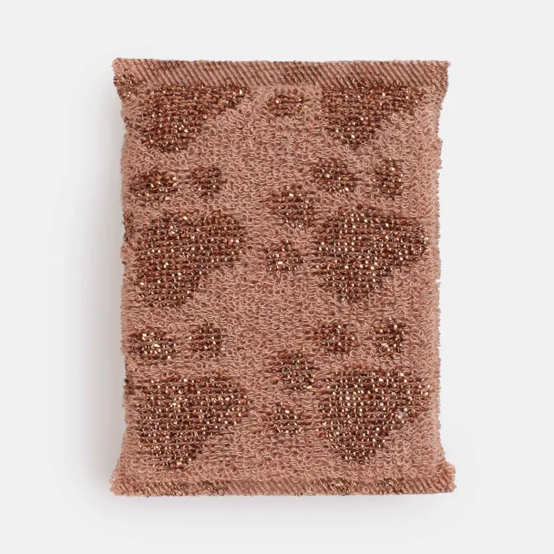 Sponge for washing dishes, 12x9 cm, double-stranded, polyester / foam rubber, bronze, Feet, Clean