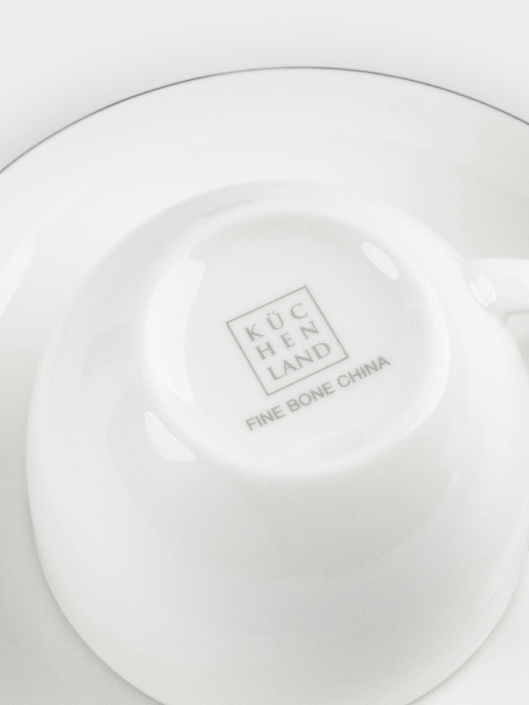 Tea pair, 2 persons, 4 items, 250 ml, porcelain F, white, Ideal silver, image-5