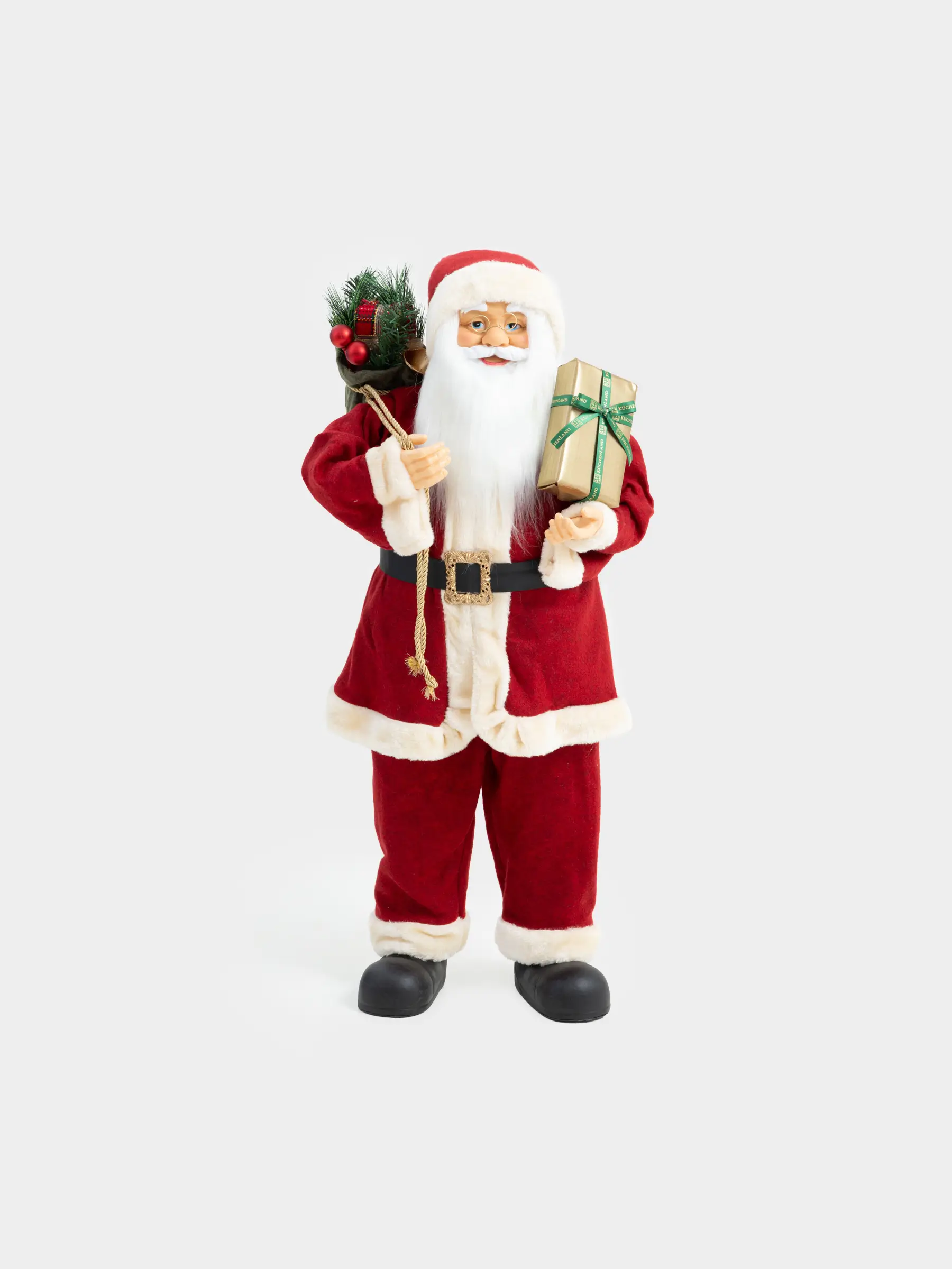 Decorative item, 90 cm, soft, Santa in red with bag and gift, Magic time, image-0